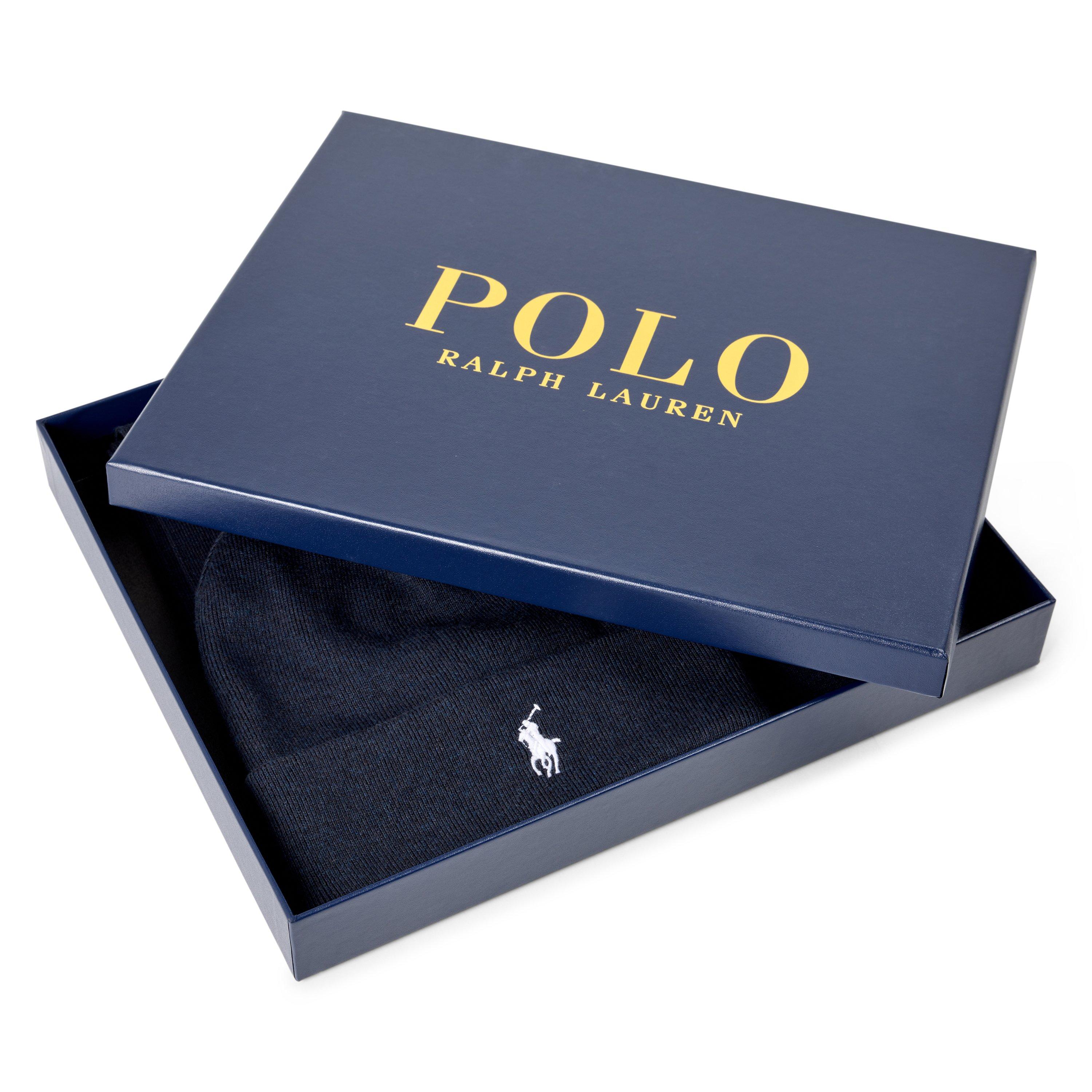 Navy Heather - Polo Ralph Lauren - Rib-Knit Cotton Beanie & Scarf Gift Set - 4