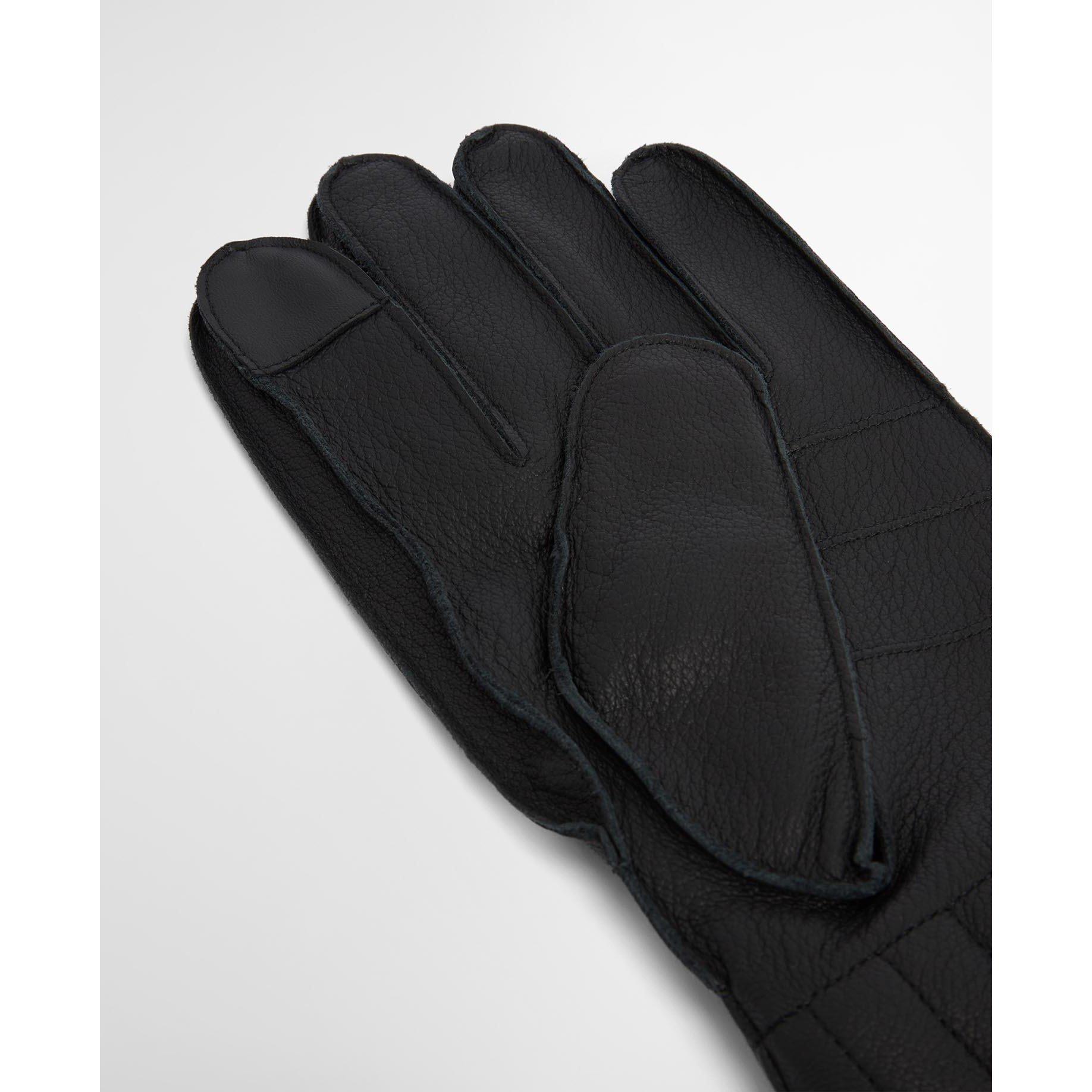 Black - Barbour - Leather Utility Gloves - 3