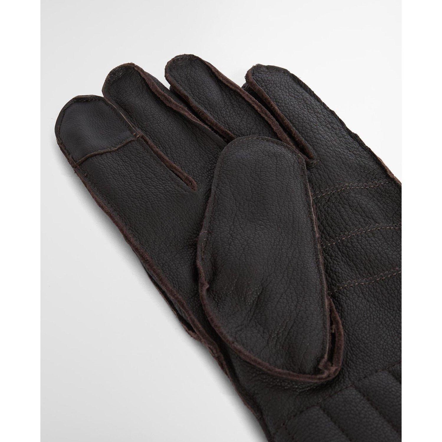 Brown - Barbour - Leather Utility Gloves - 3