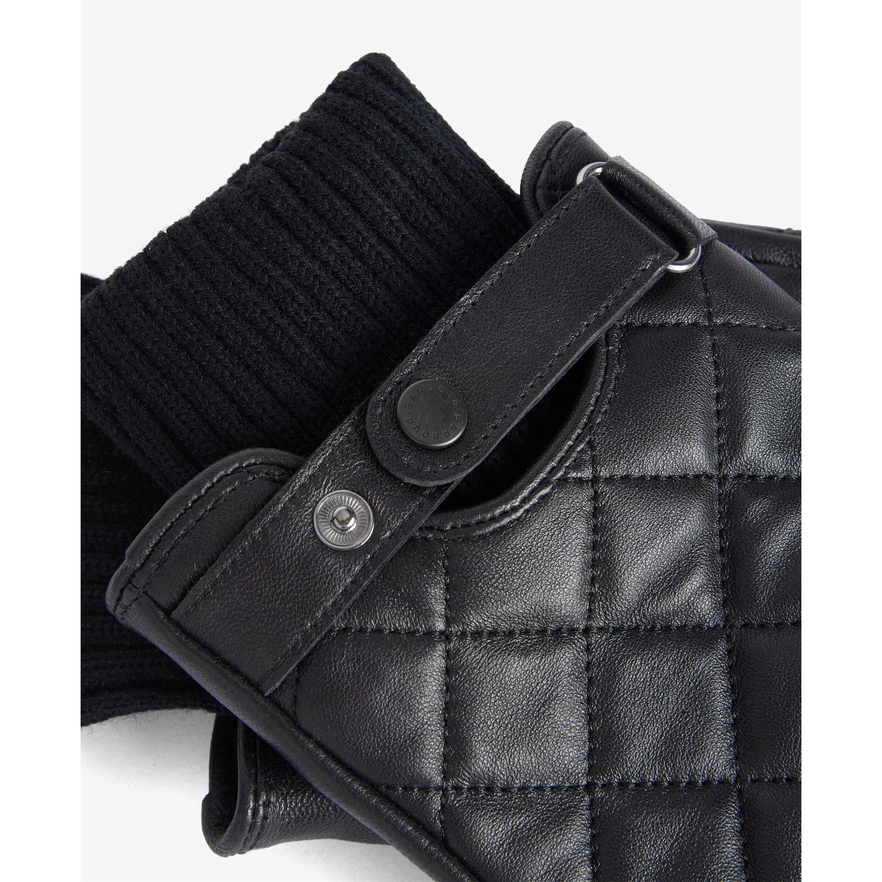 Black BK11 - Barbour - Quilted Leather Gloves - 1