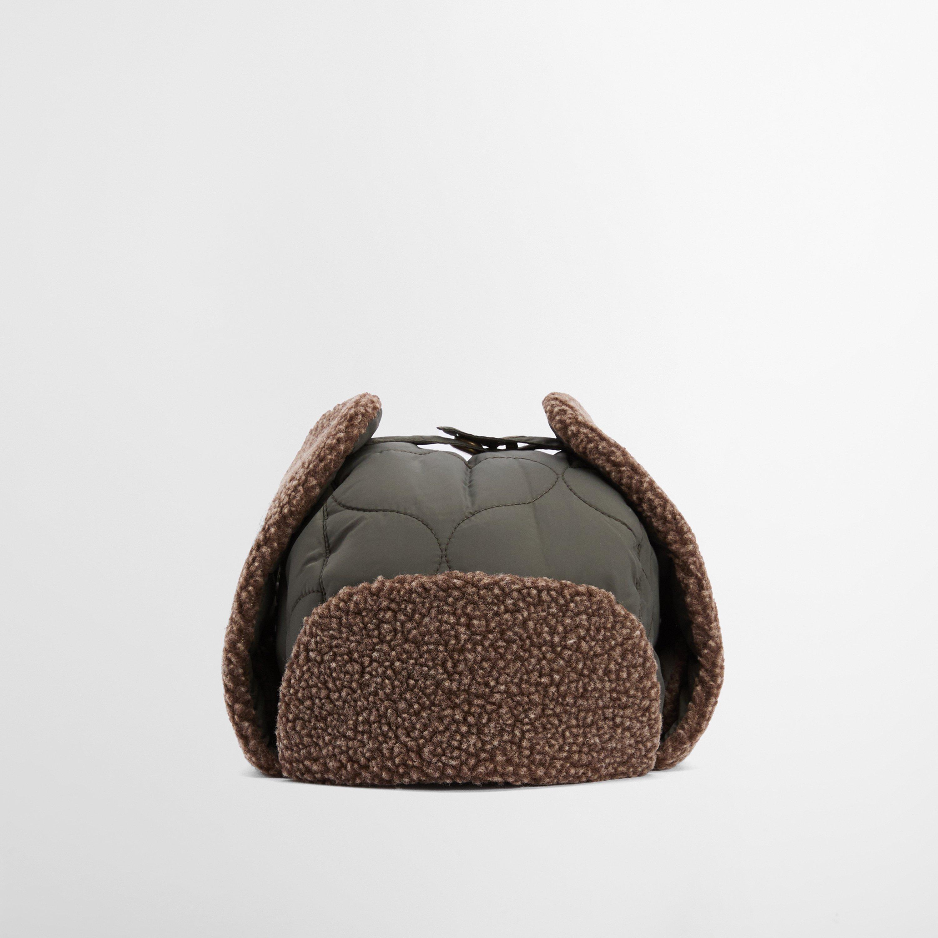 BARBOUR バブアー SANDBAY QUILTED TRAPPER Barbour Sandbay Quilted Trapper Hat Black - The Hat Company