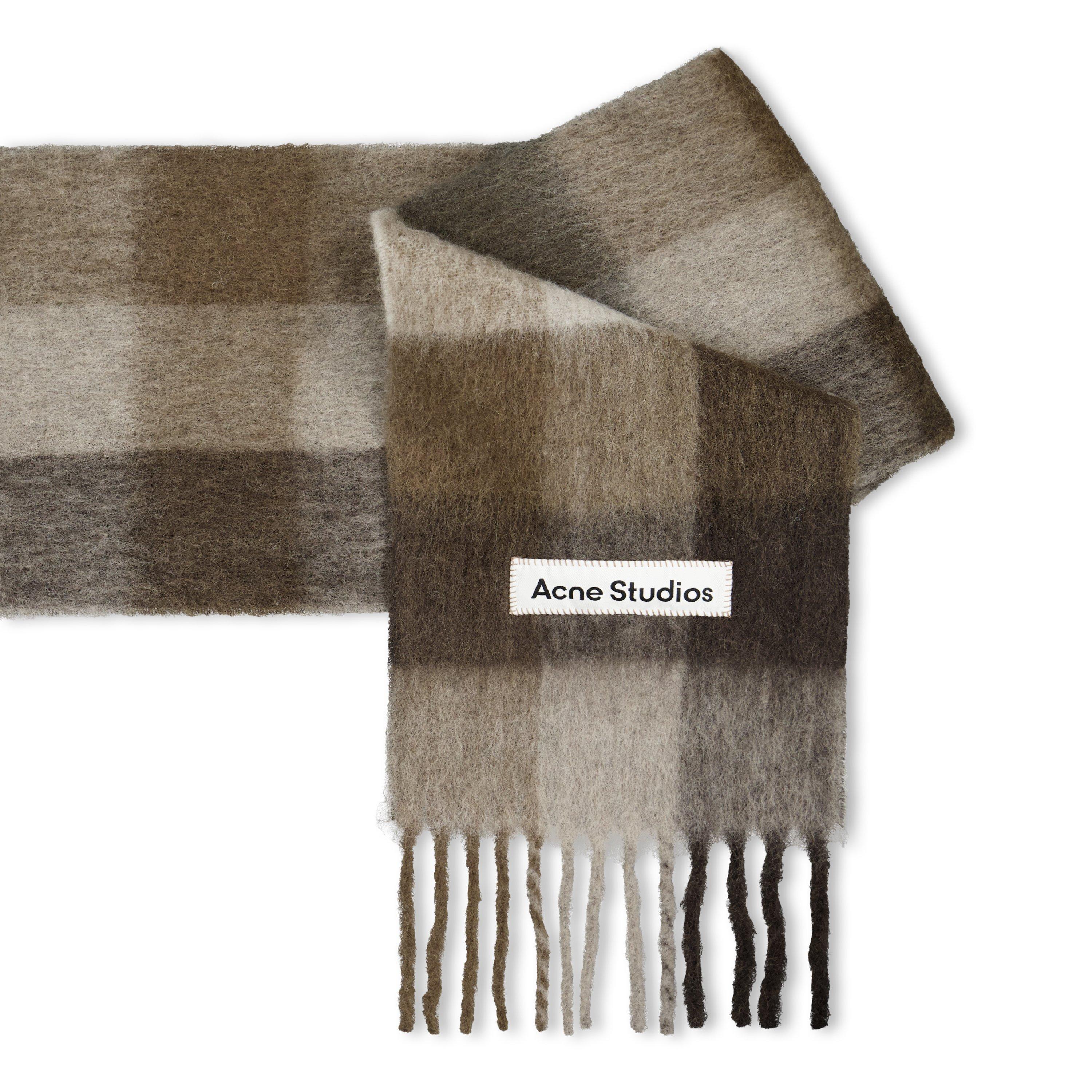 Brown - Acne Studios - Men's Vally Striped Wool Knitted Scarf - 3