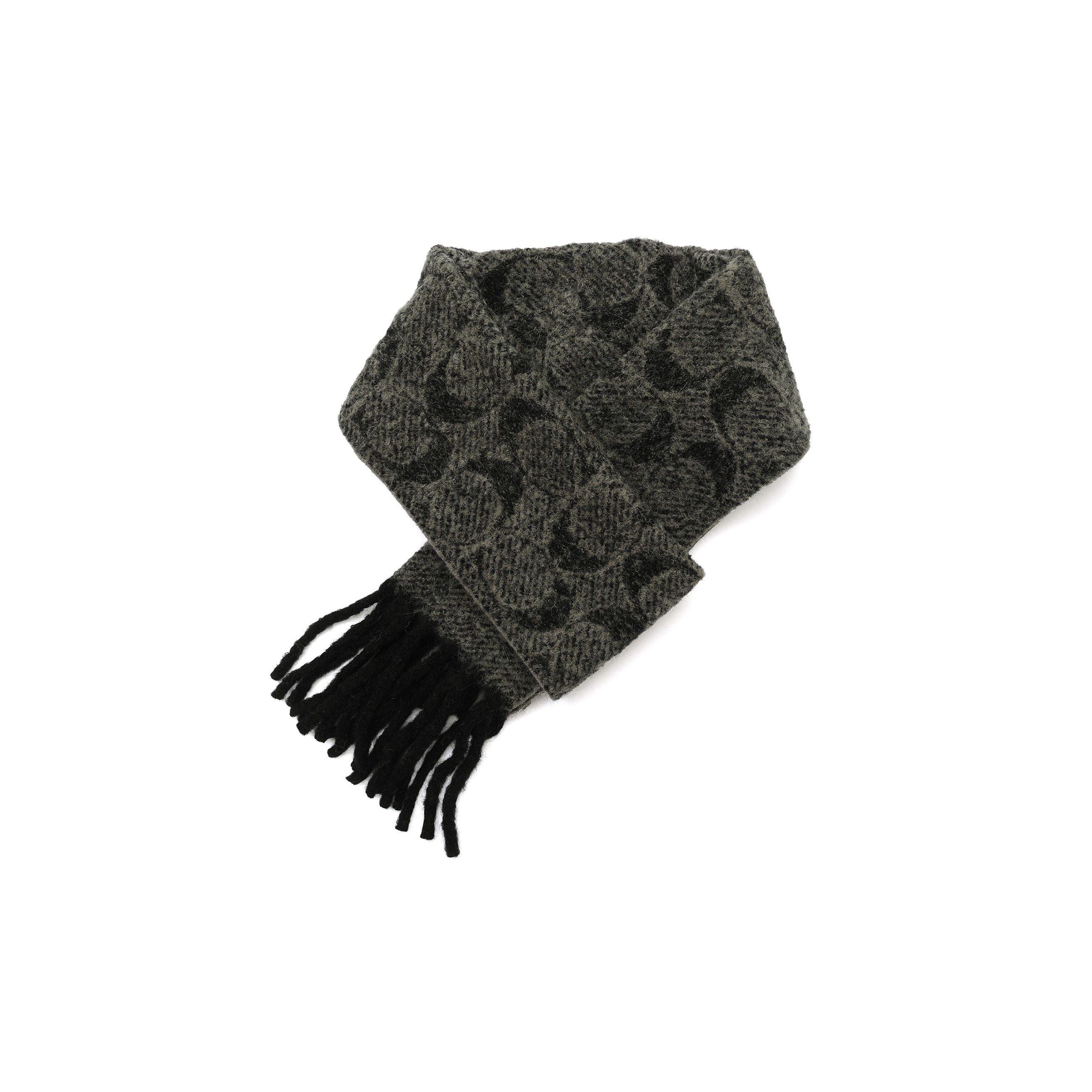 Black - Coach - Womens Signature C Boucle Twill Muffler - 2