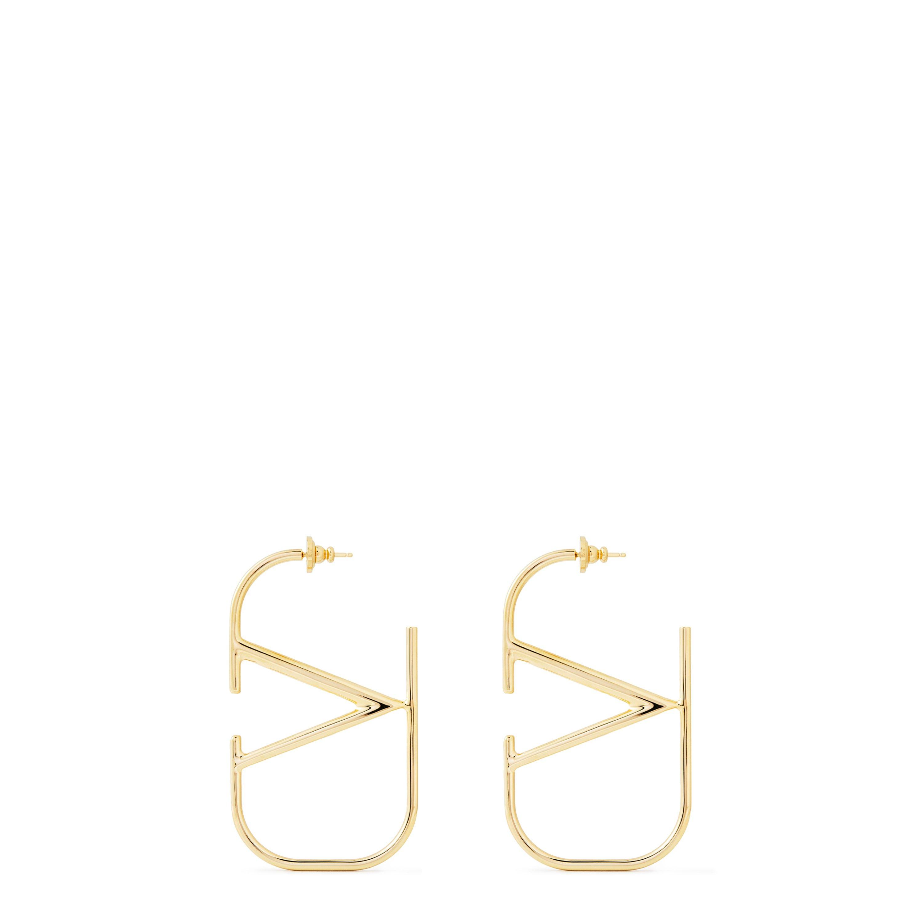 Gold CS4 - Valentino Garavani - V Logo Hoop Earrings