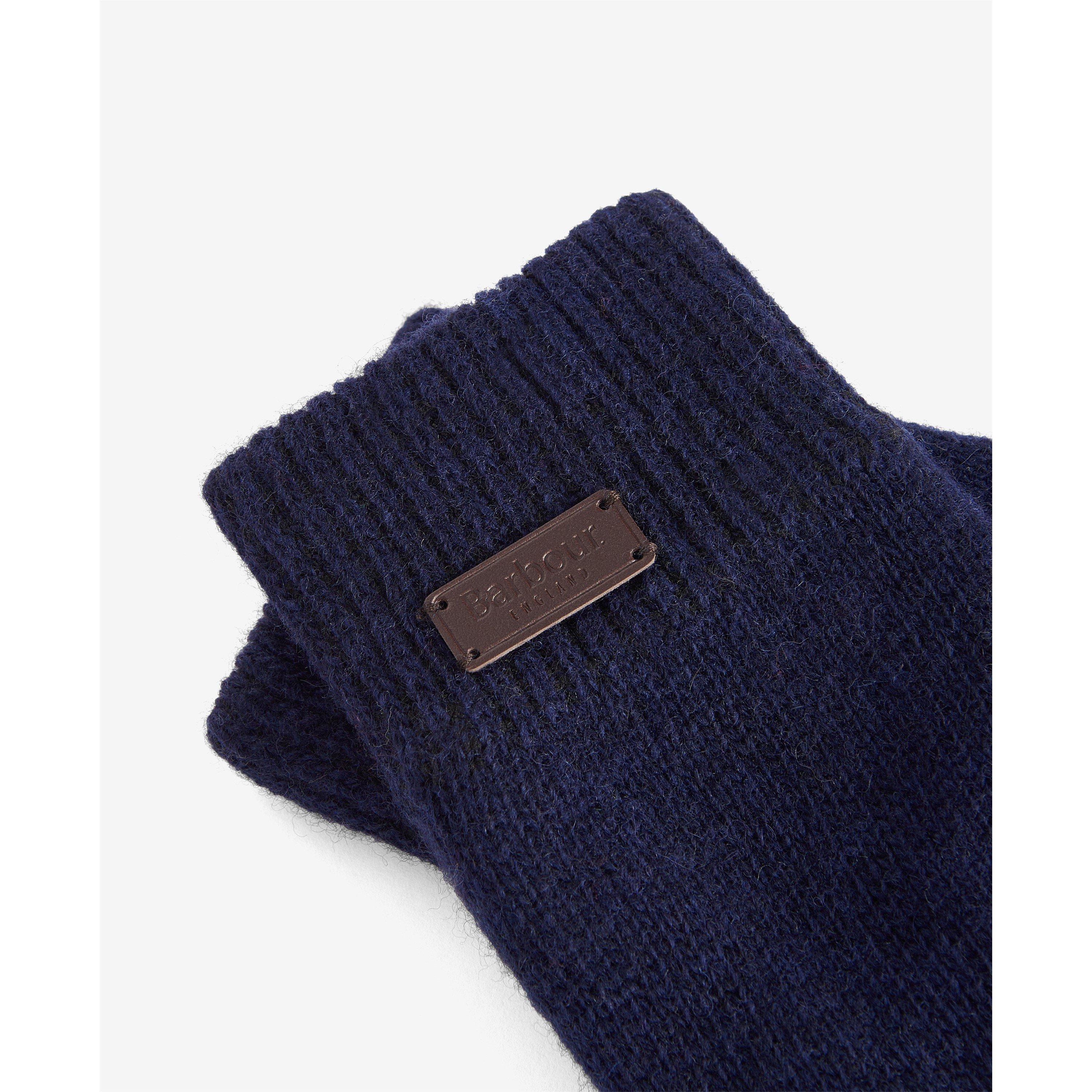 Navy - Barbour - Carlton Wool Mix Knitted Gloves - 1