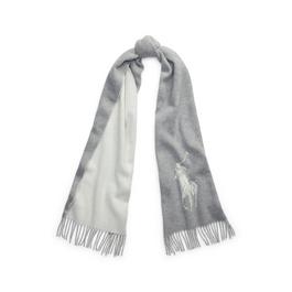 Polo Ralph Lauren Big Pony Fringe Wool Blend Scarf