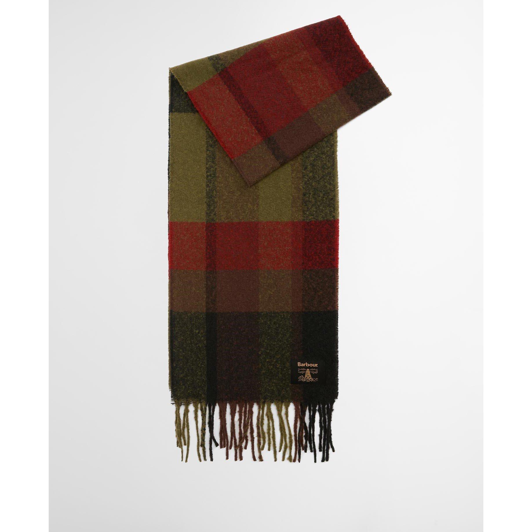 Olive/Brick - Barbour - Westerdale Scarf - 1