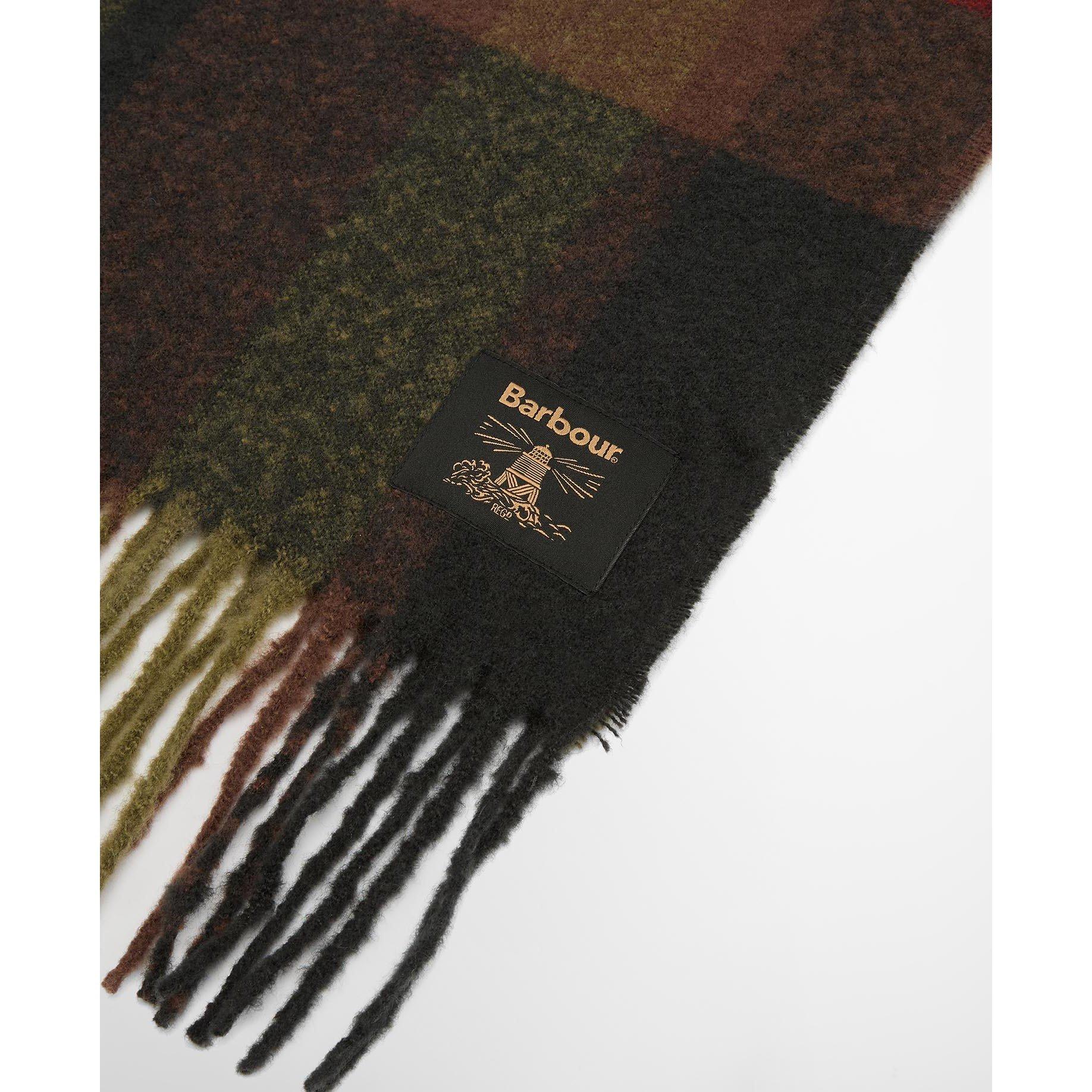 Olive/Brick - Barbour - Westerdale Scarf - 2