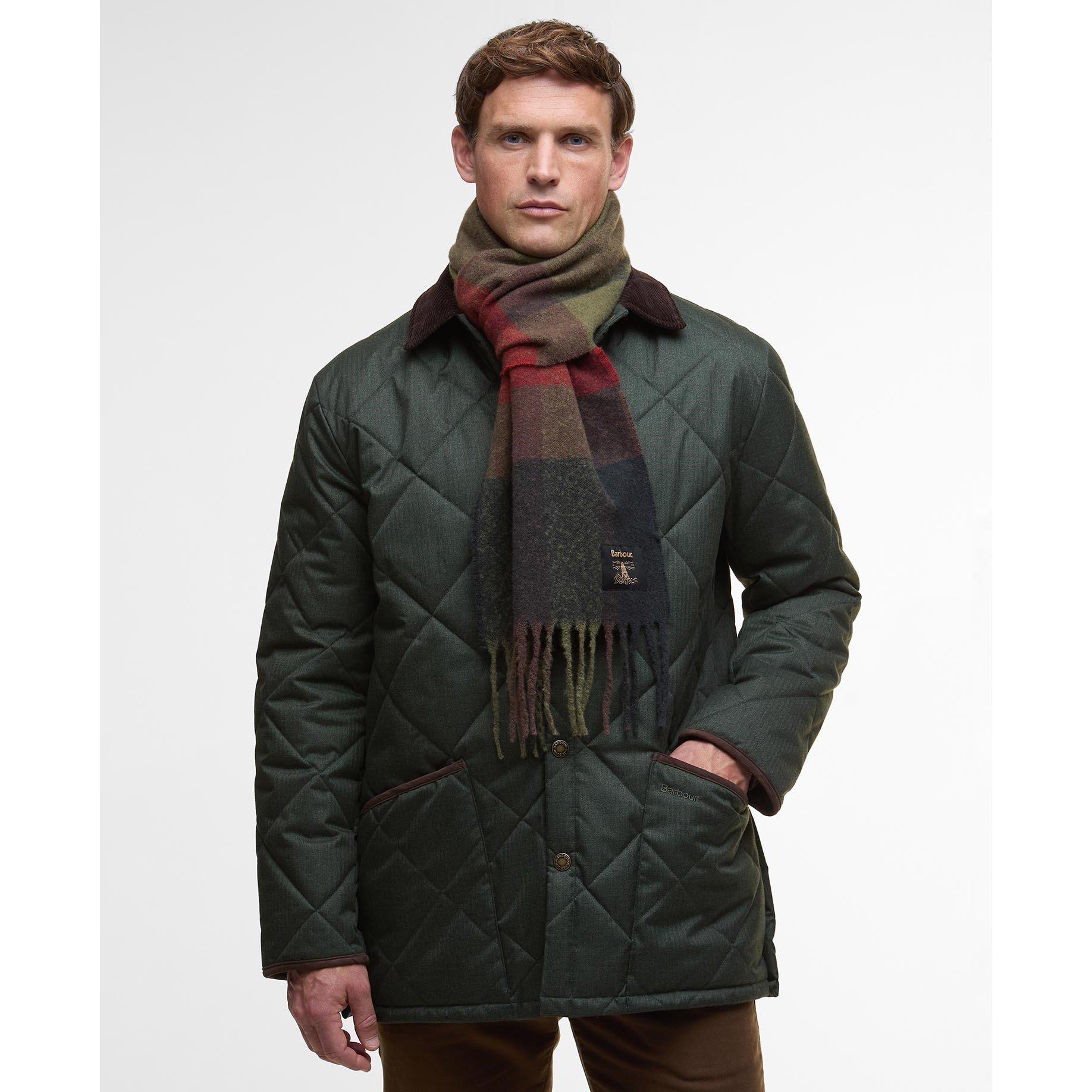 Olive/Brick - Barbour - Westerdale Scarf - 5
