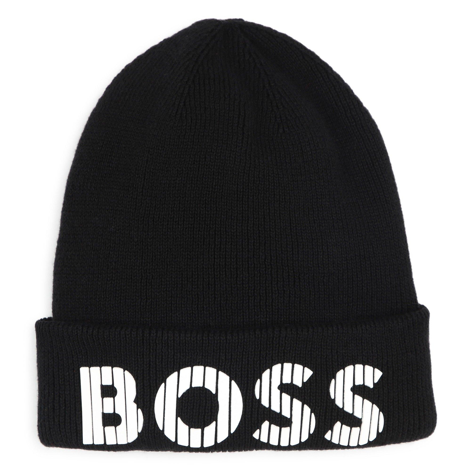 Boss Boys Kids' Ribbed Beanie - Black 09B - 4-5Y
