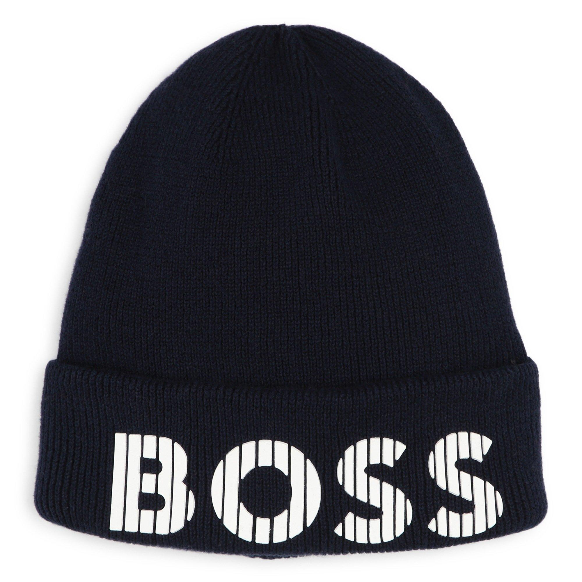 Boss Boys Kids' Ribbed Beanie - Navy 849 - 4-5Y