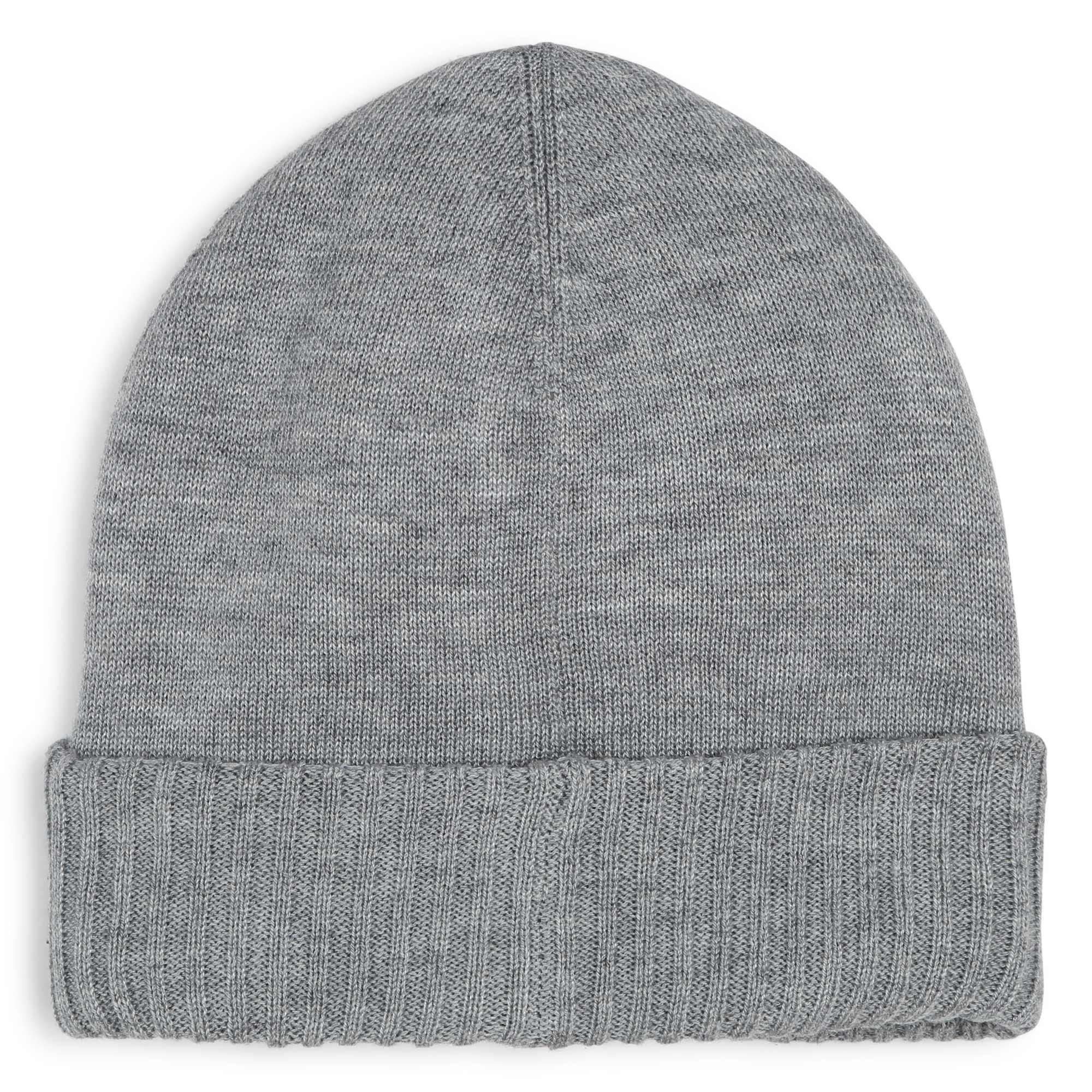 Grey A32 - Boss - Kids Small Logo Wide Ribbed Cuff Beanie - 2