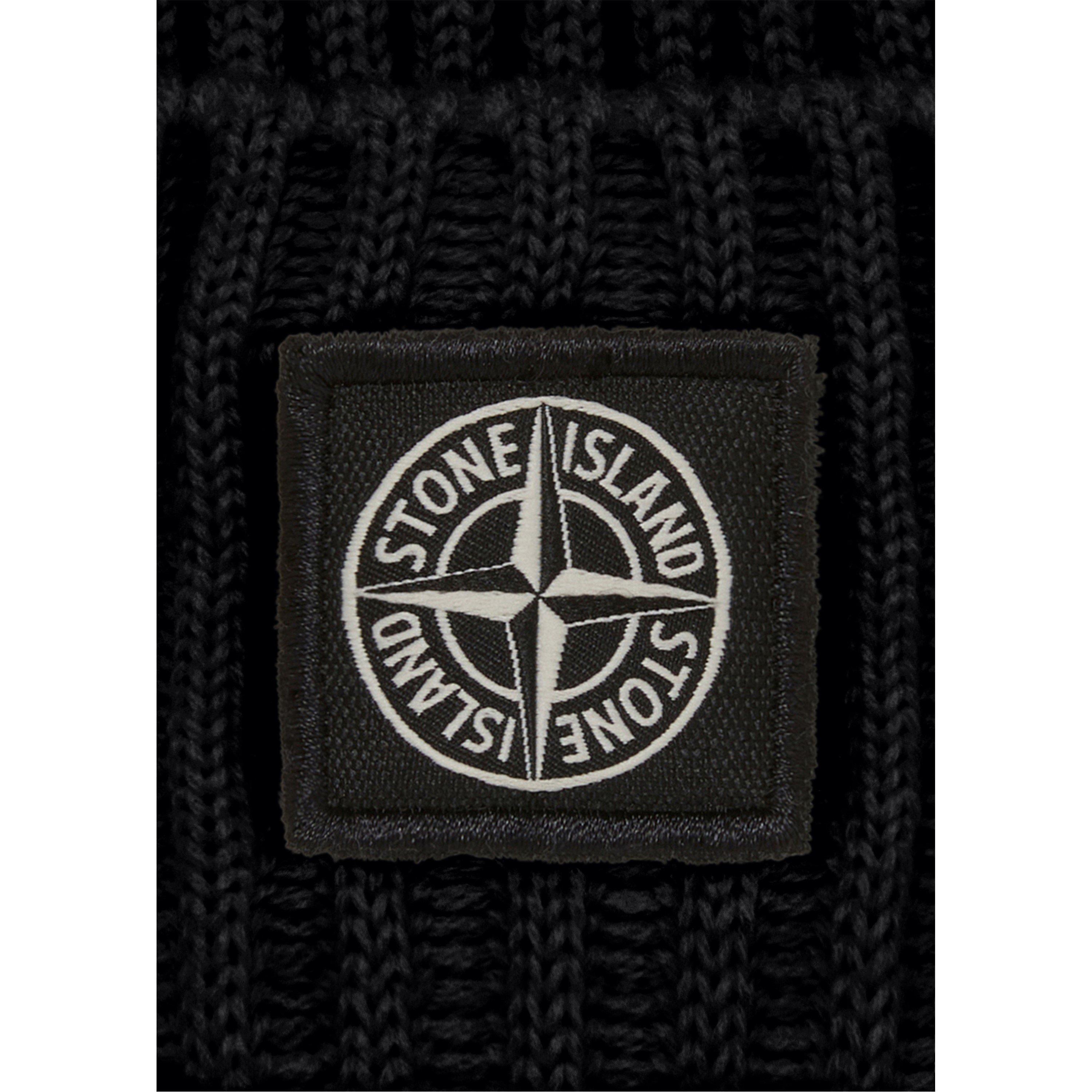 Navy V0020 - Stone Island - Boys' Plain Wool Beanie - 3