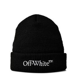 Off White Knit Wool Beanie