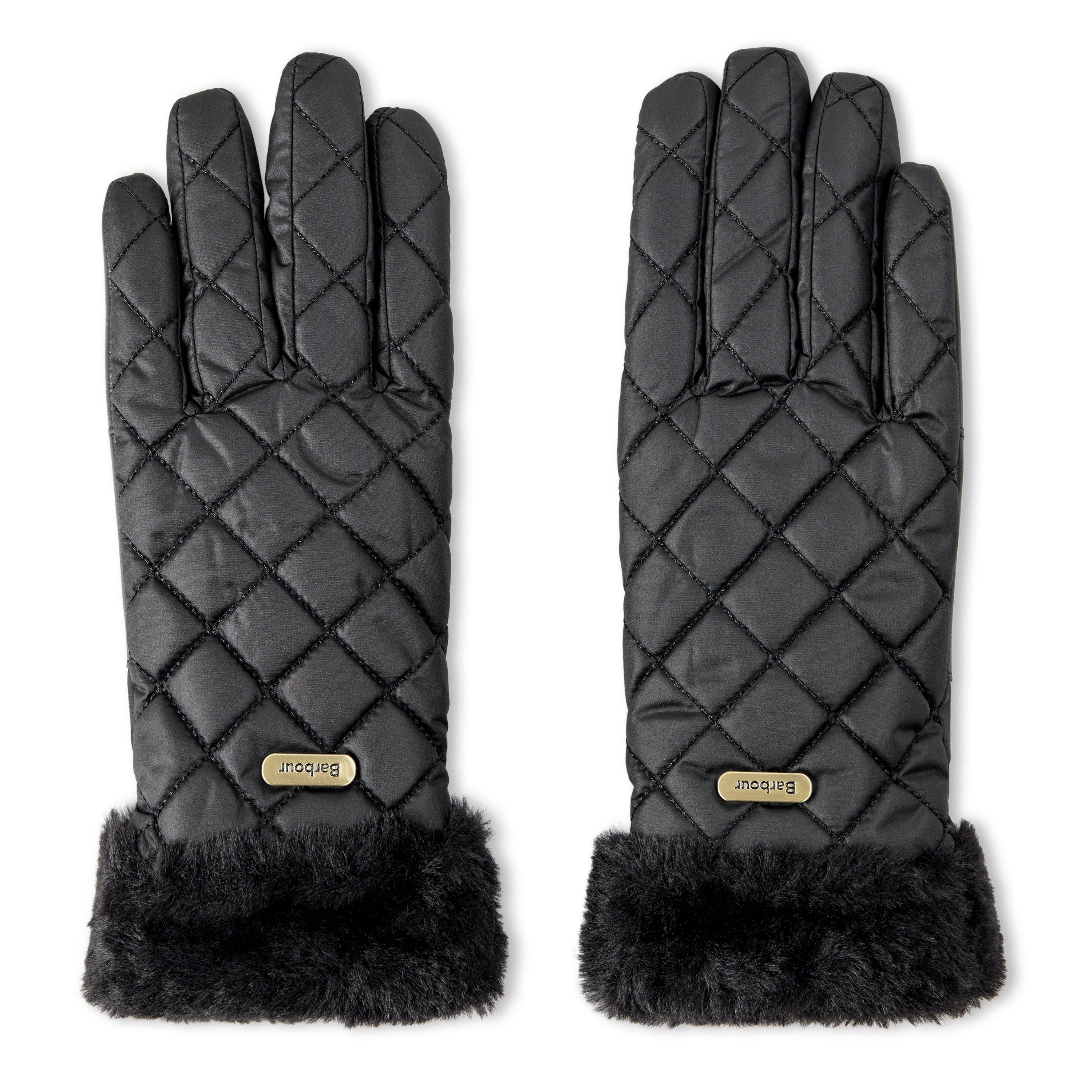 Barbour Women's Norwood Quilted Gloves - Black Aw26 - Small