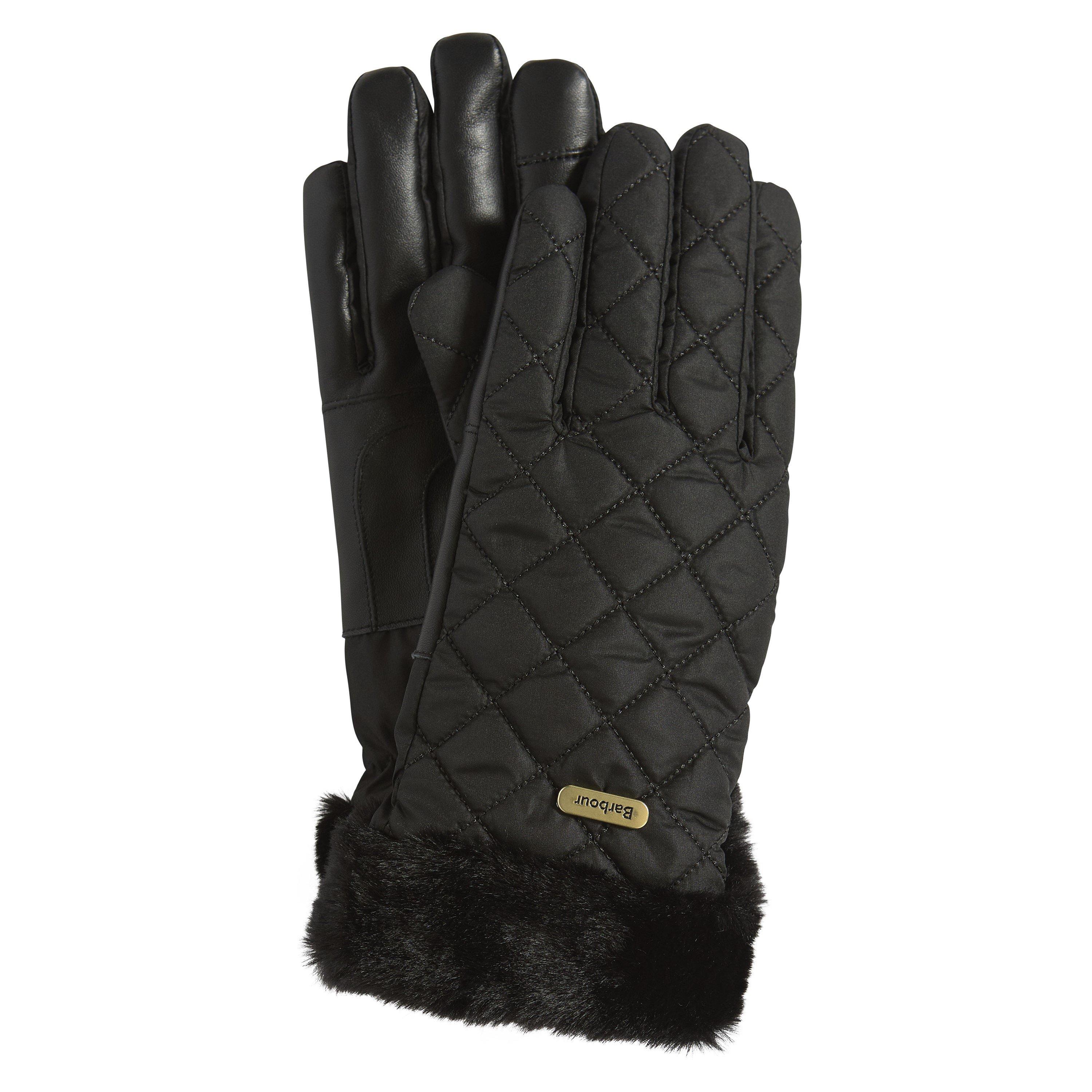 Black - Barbour - Norwood Quilted Gloves - 3