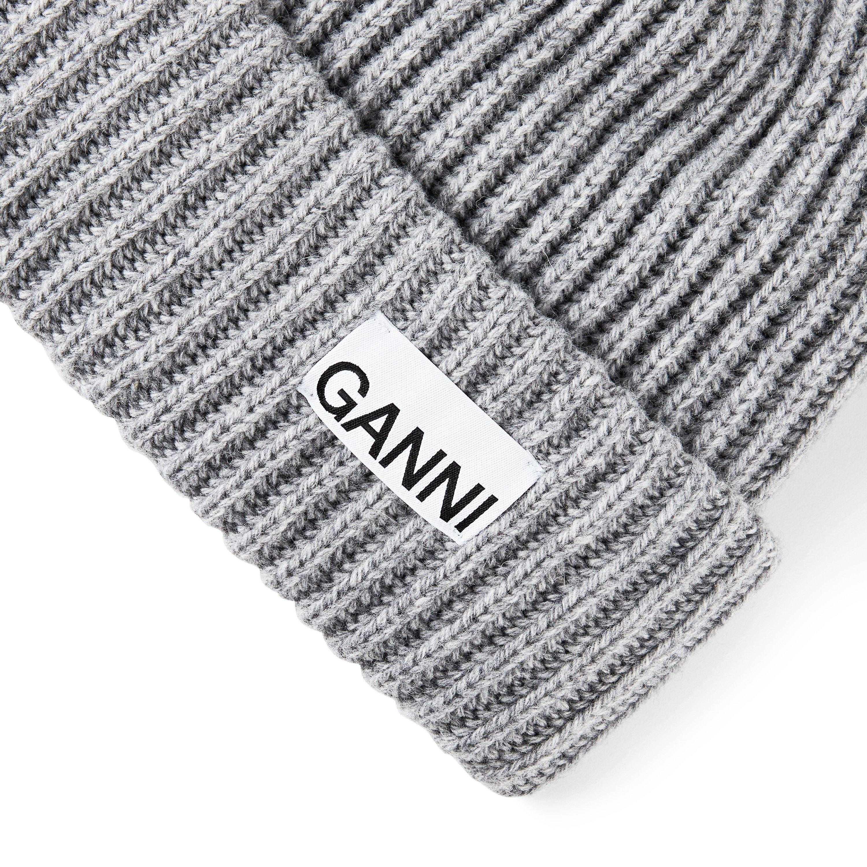 ganni❤︎beanie Ganni structured rib beanie wool kalamata olive green | Pipe