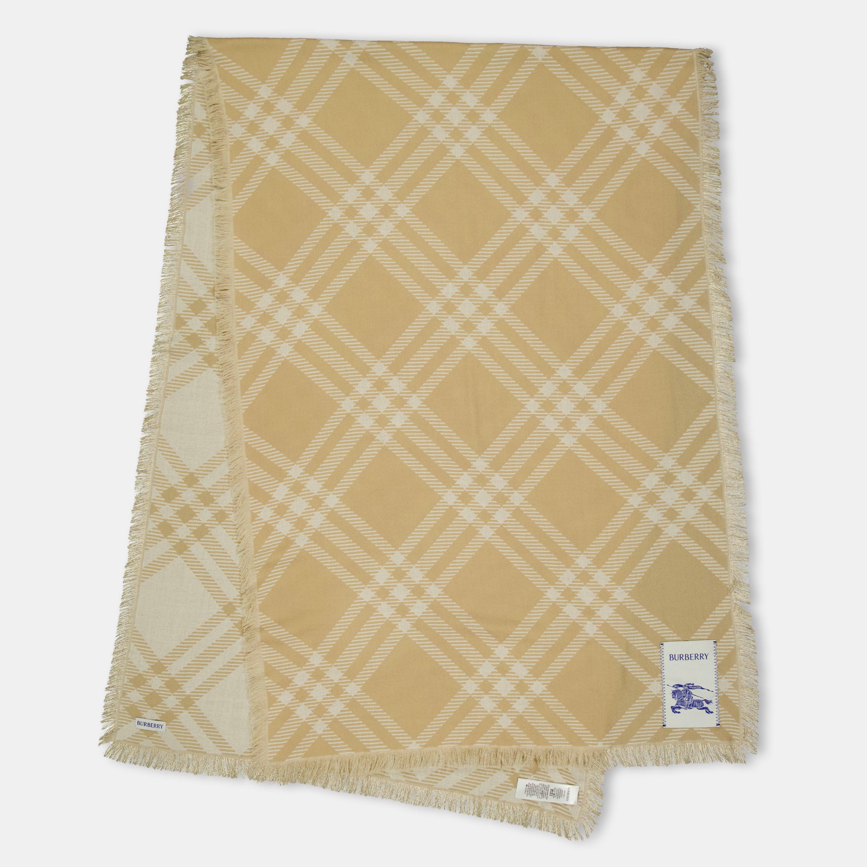 Burberry Women's Tribar Woven Midweight Scarf - SAND/ECRU