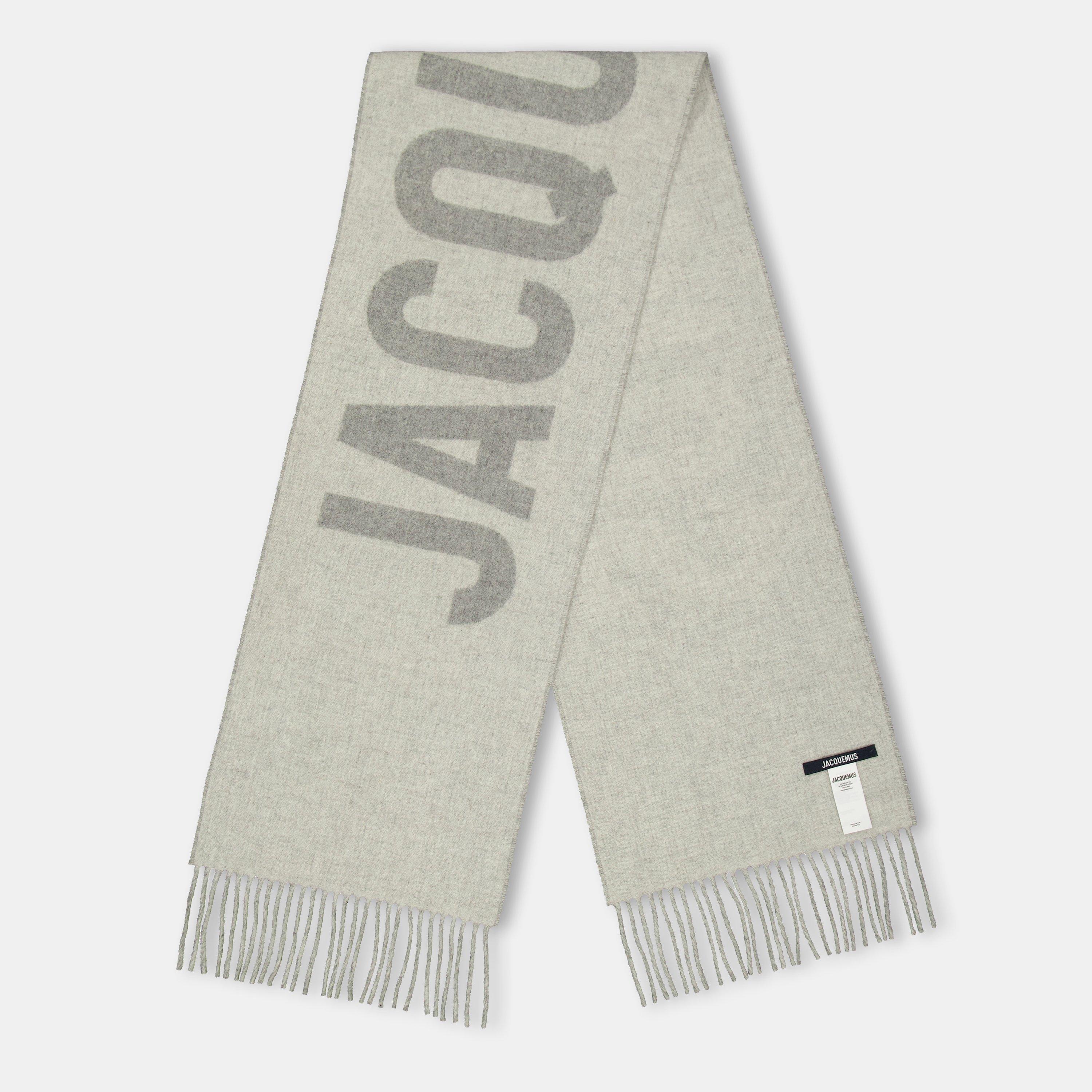 Jacquemus Women's Jacquard Wool L'Écharpe Scarf - Grey