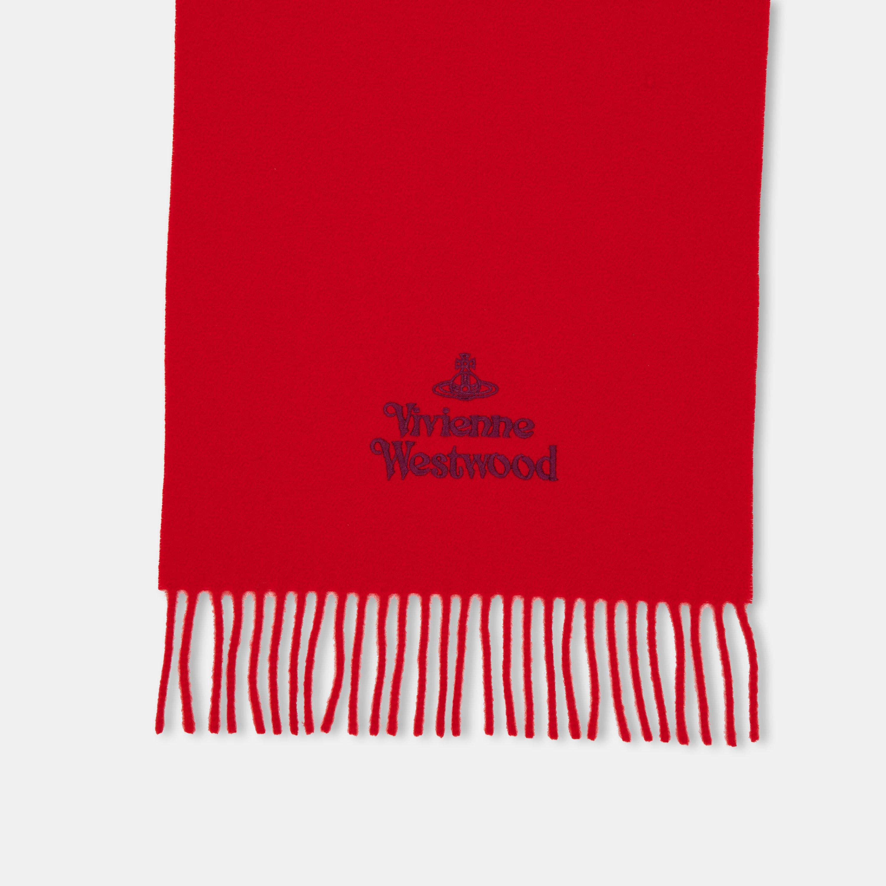 Red - Vivienne Westwood - Women's Viv Embroidered Logo Scarf - 3