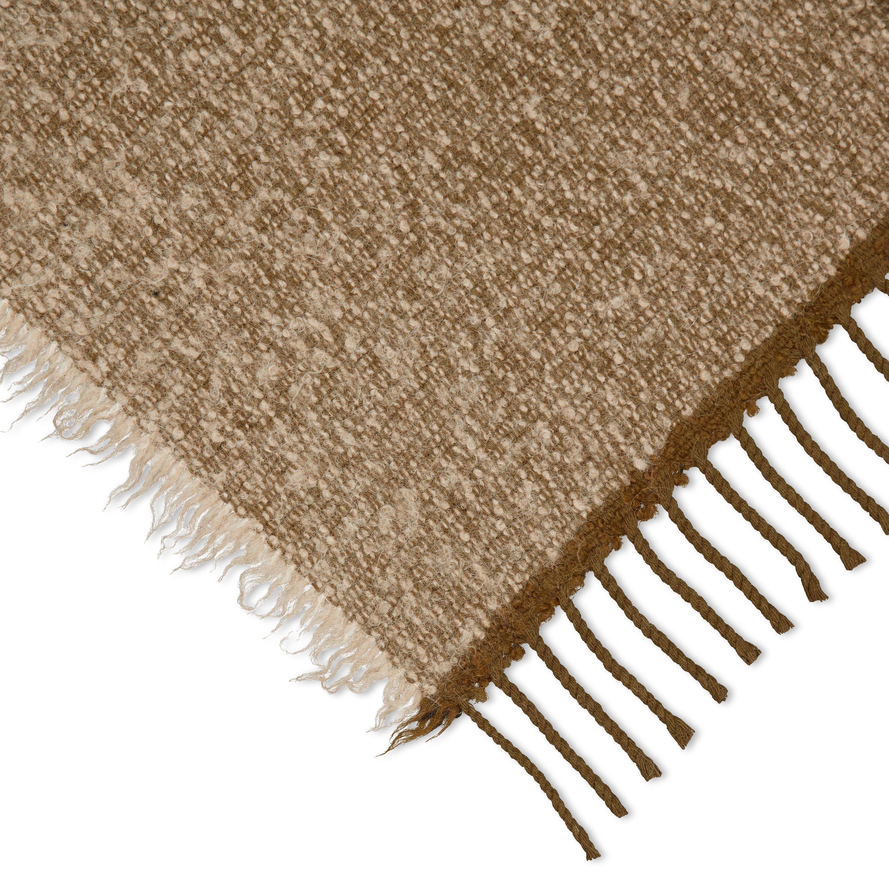 Tan - Uma Wang - Women's Wool Midweight Scarf - 3