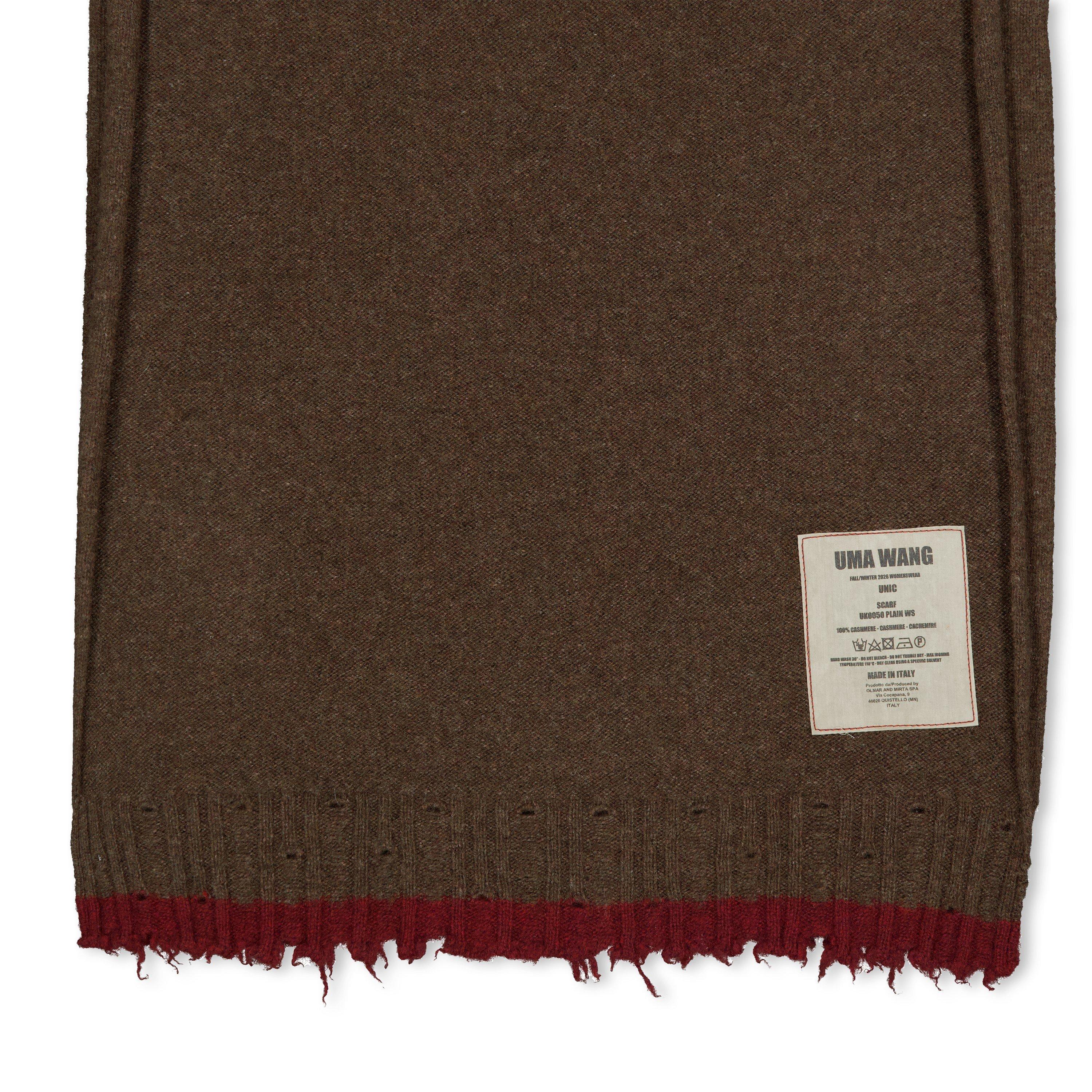 Brown/Red - Uma Wang - Women's Wool Midweight Scarf - 3