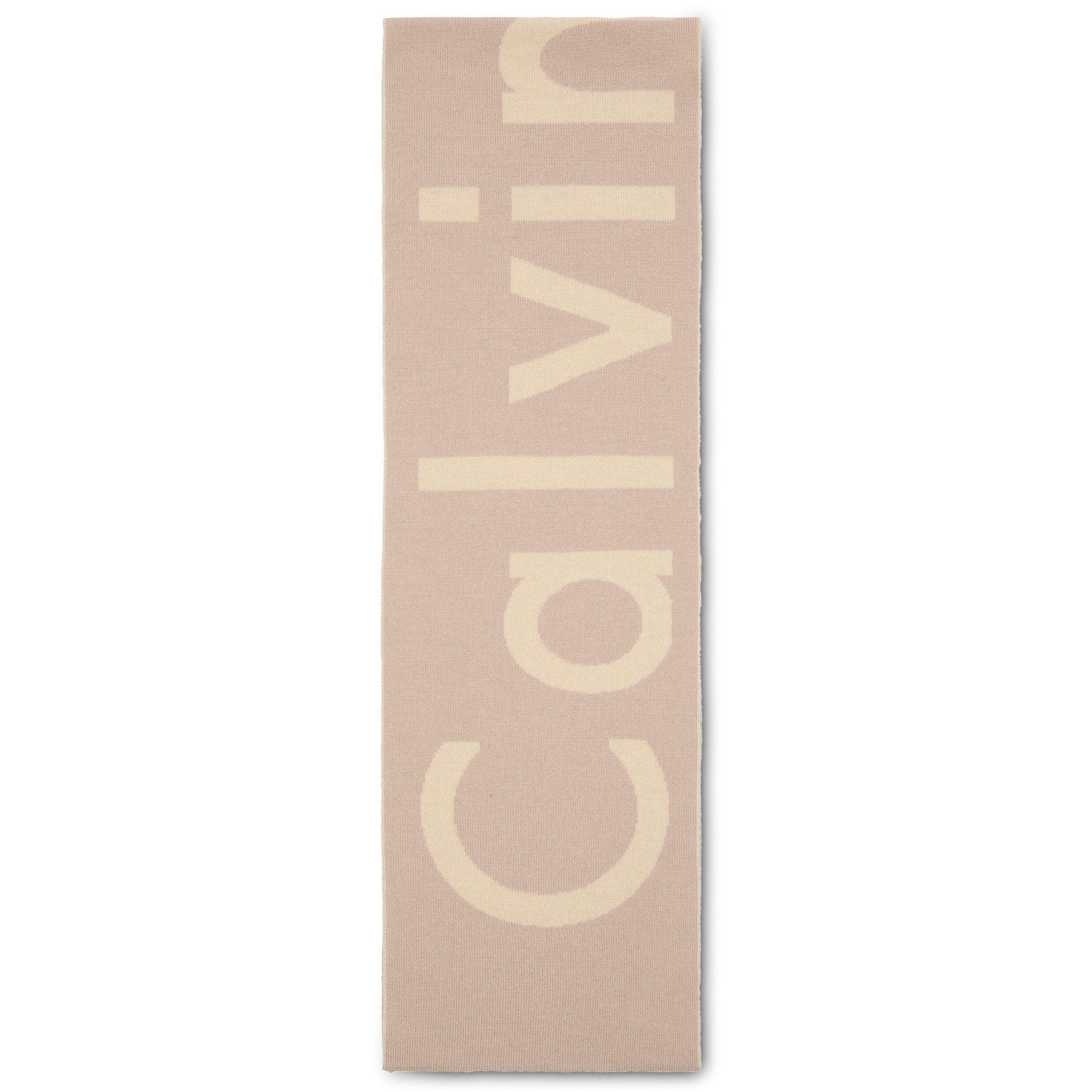 Beige - Calvin Klein - Women's Logo Midweight Scarf - 1