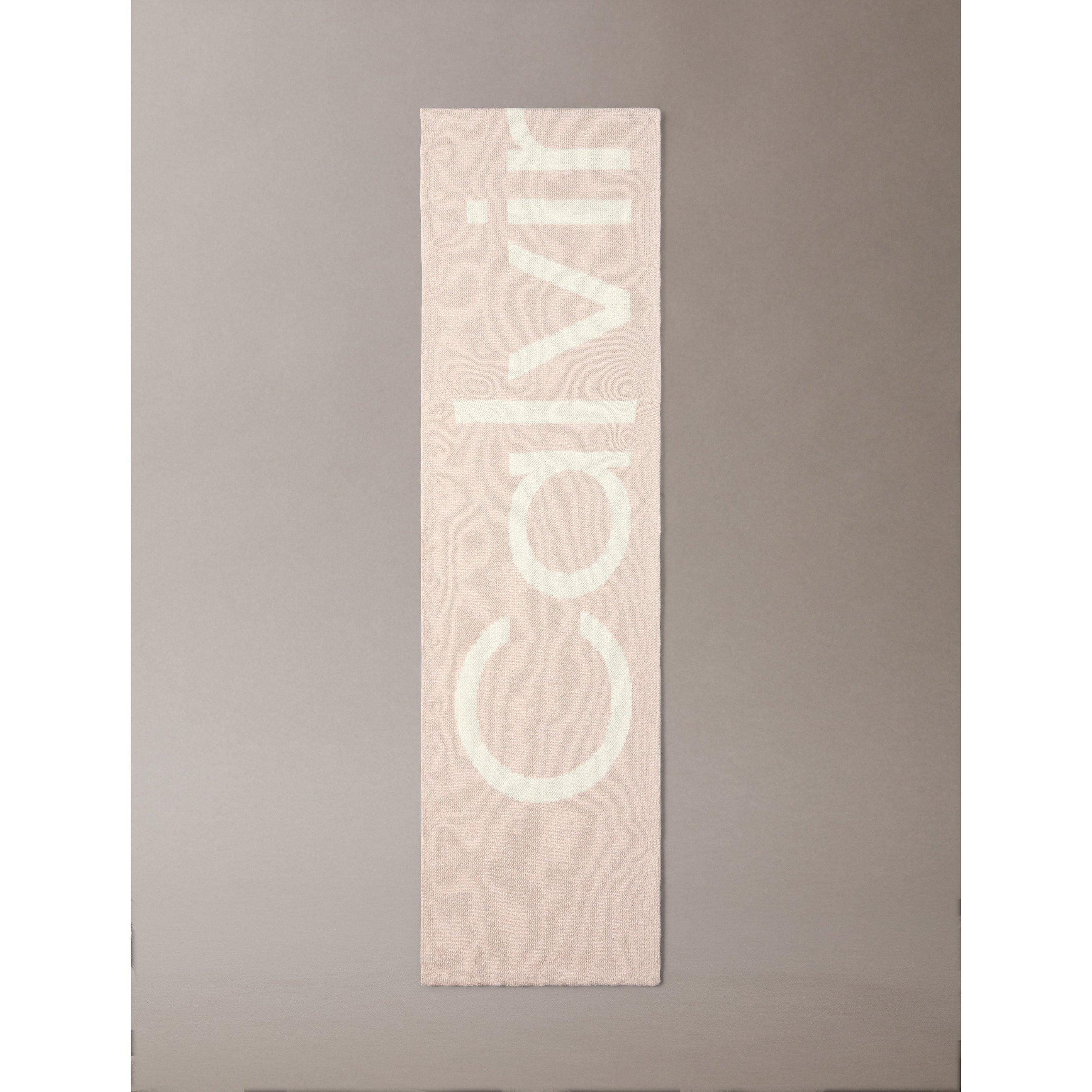 Beige - Calvin Klein - Women's Logo Midweight Scarf - 2