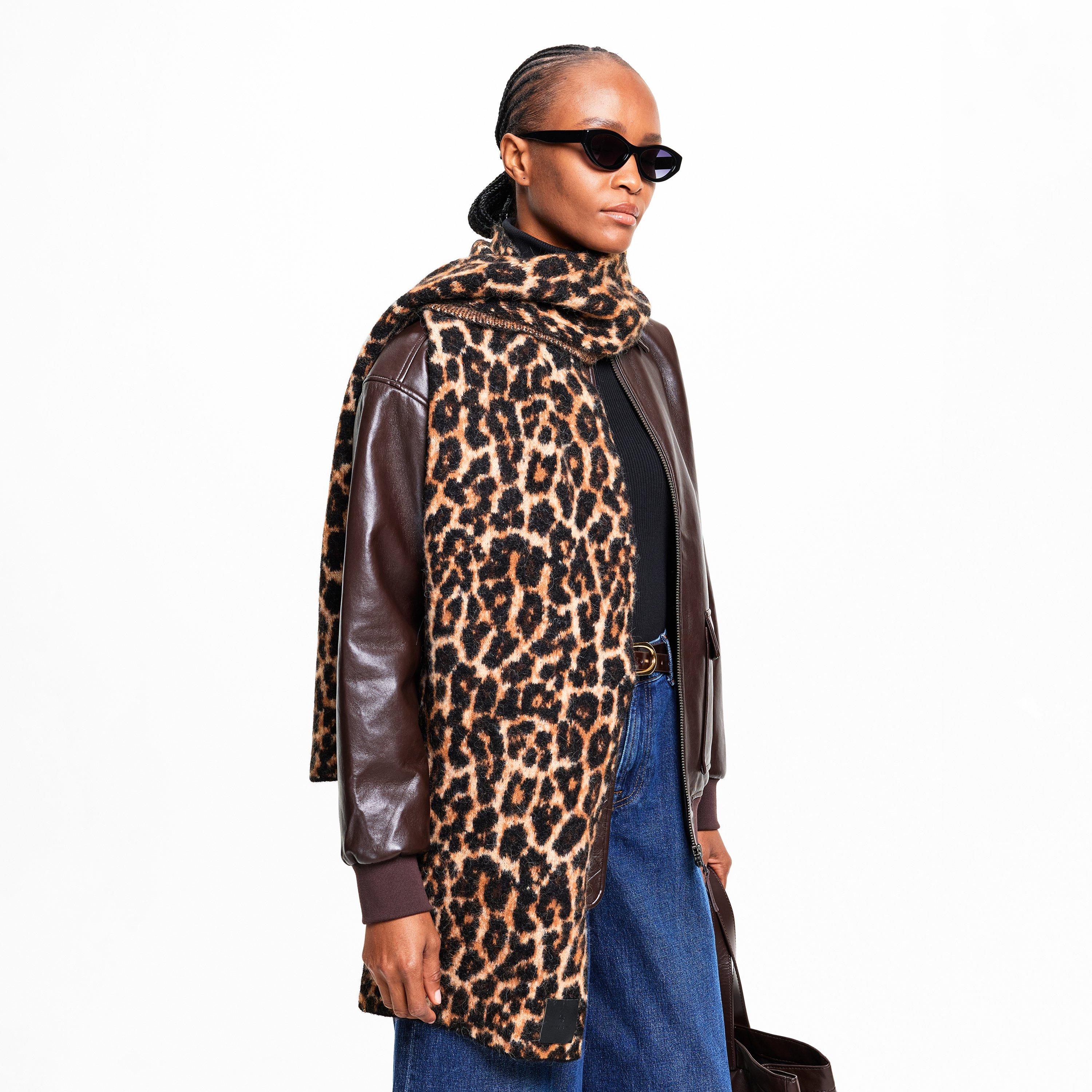 Black Brown - Anine Bing - Women's Soft Midweight Scarf - 2