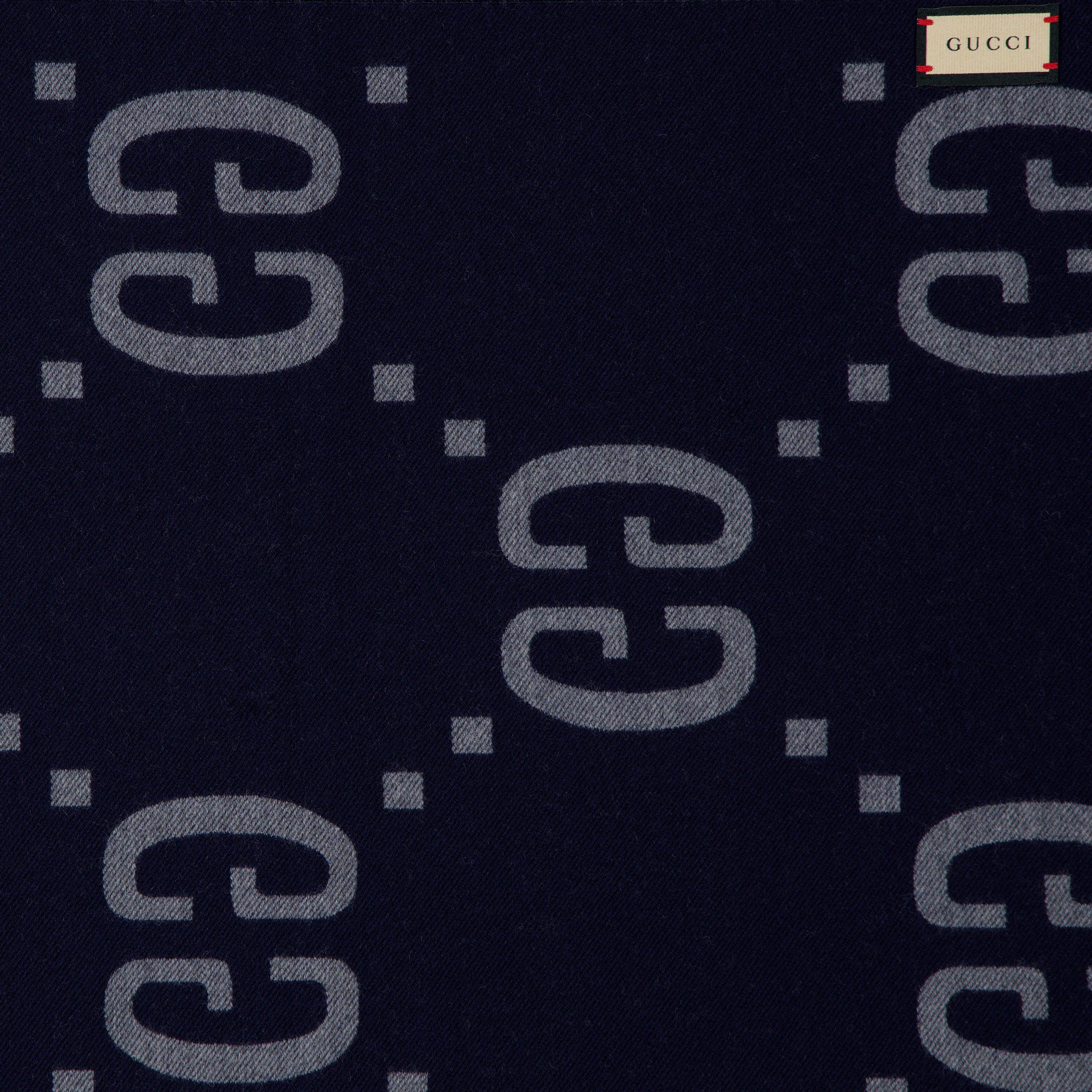 Grey - Gucci - Men's Jacquard Wool GG Scarf - 3