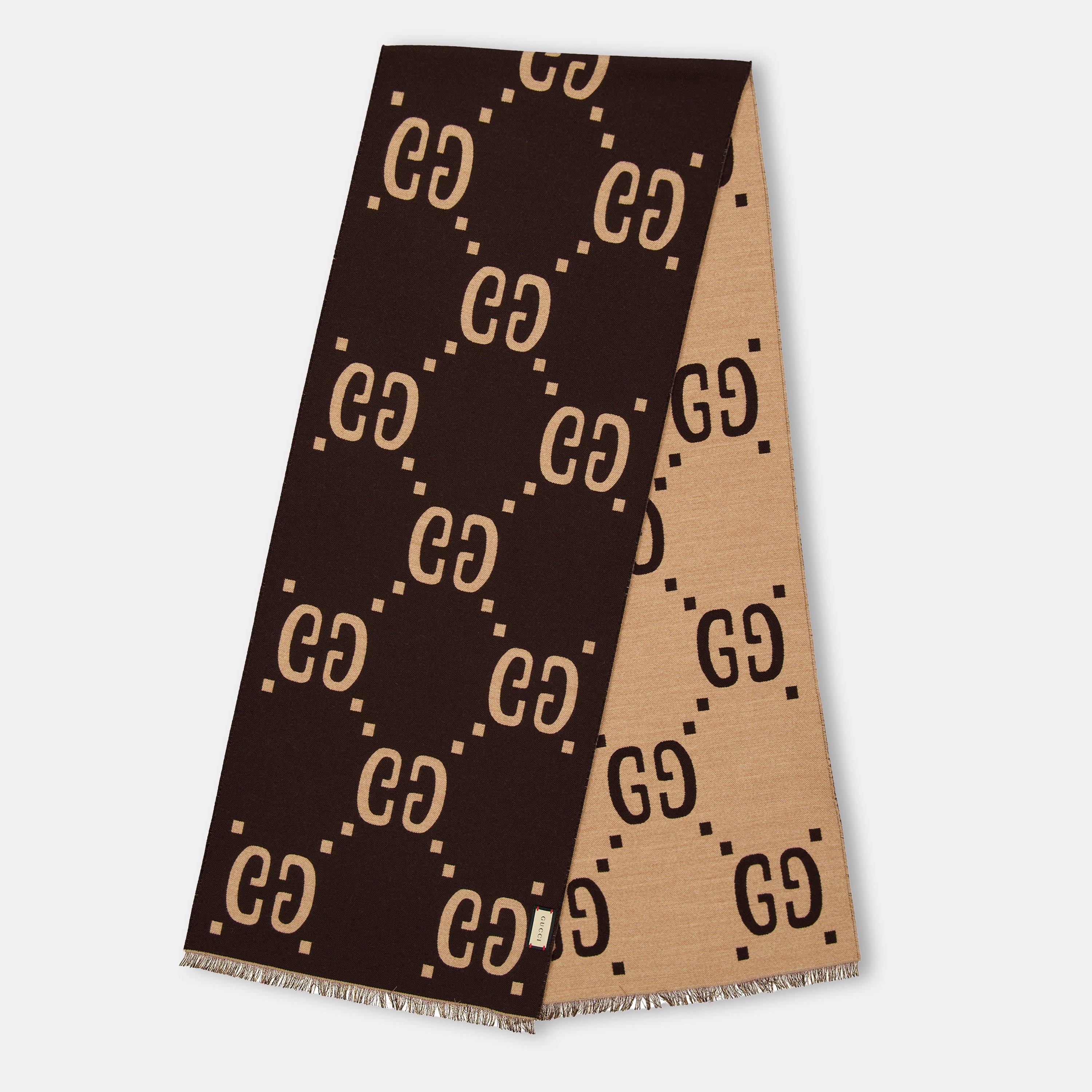Beige 2179 - Gucci - Men's Jacquard Wool GG Scarf - 1