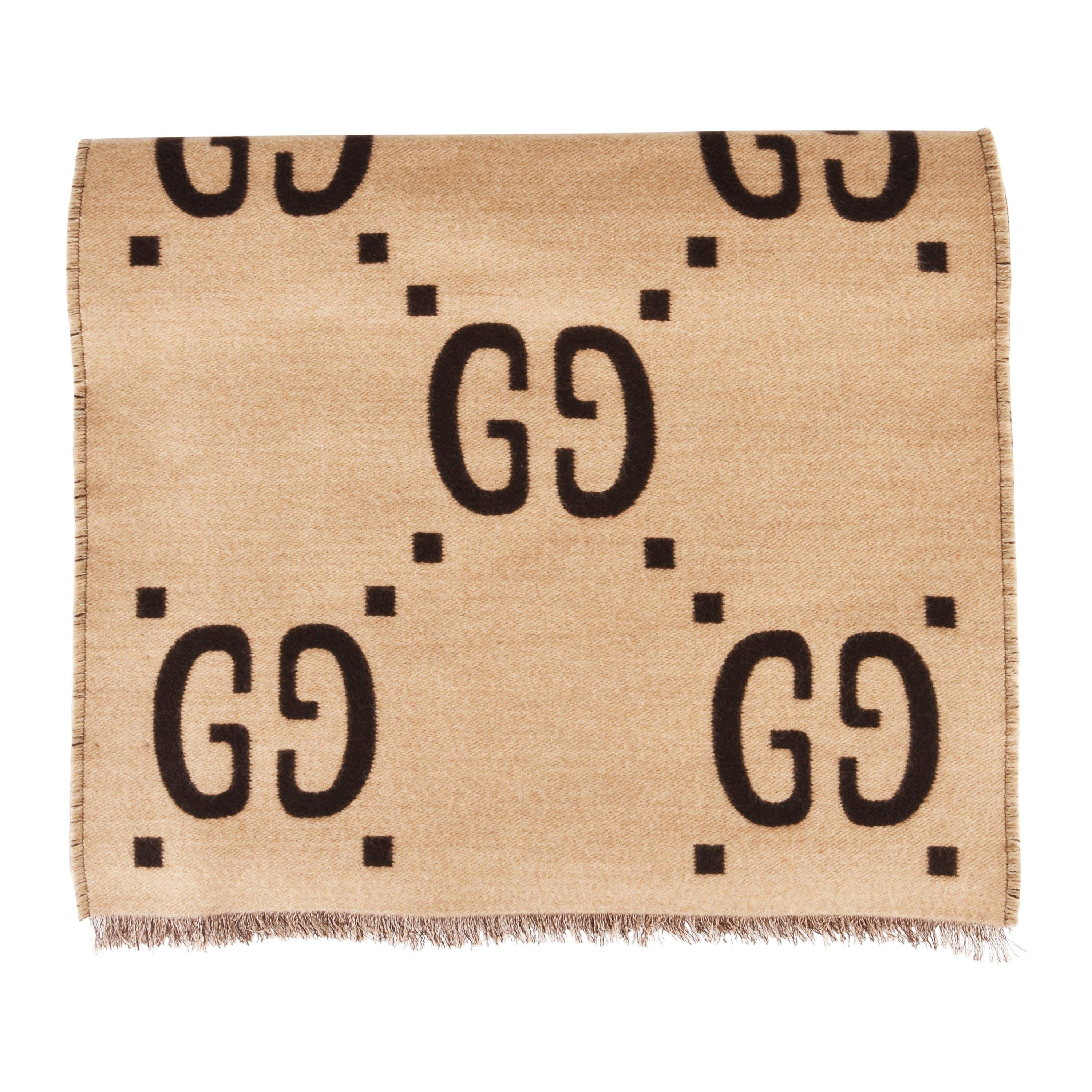 Beige 2179 - Gucci - Men's Jacquard Wool GG Scarf - 7