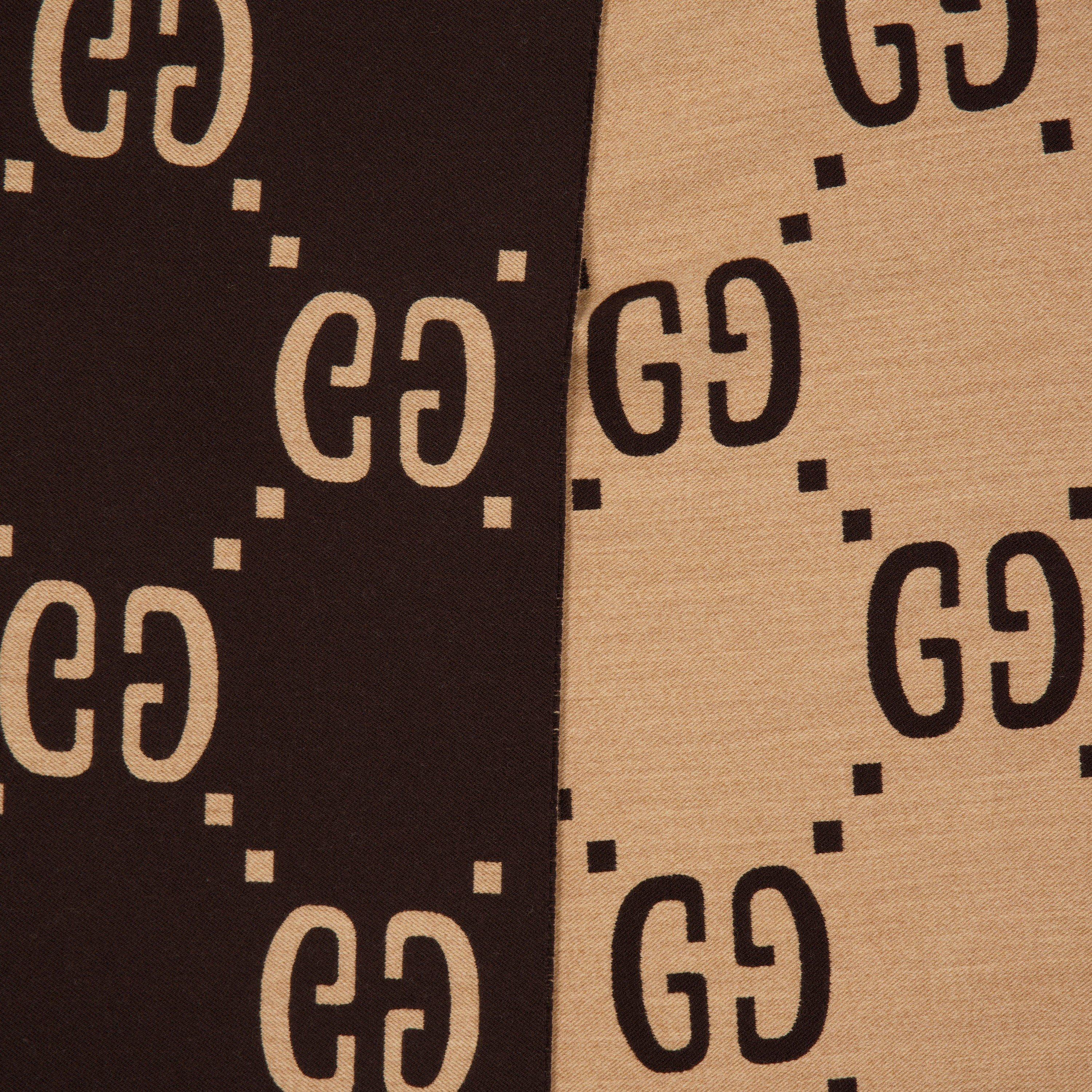 Beige 2179 - Gucci - Men's Jacquard Wool GG Scarf - 4