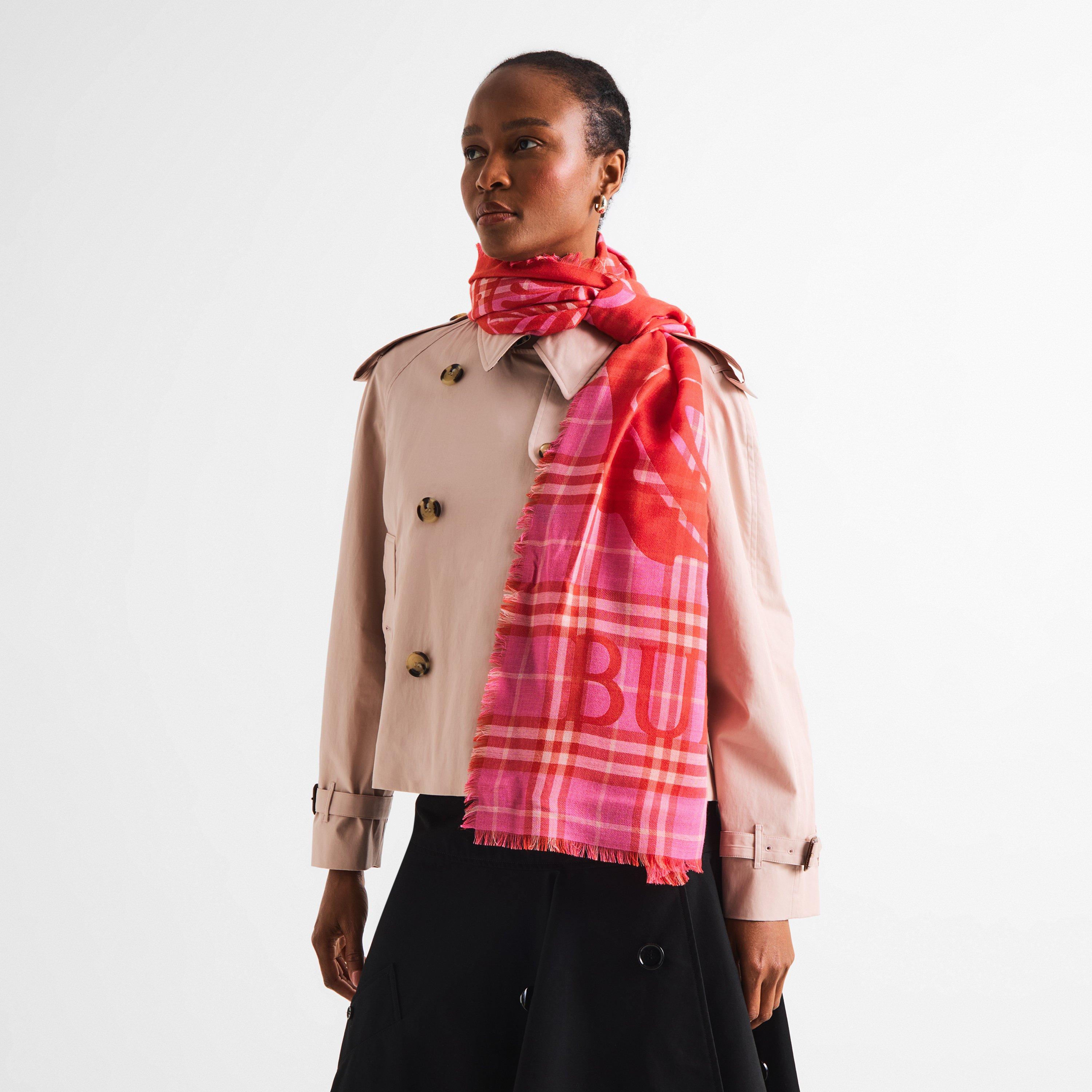 Glaze Pink - Burberry - Burb Gauze Scarf Ld63 - 3