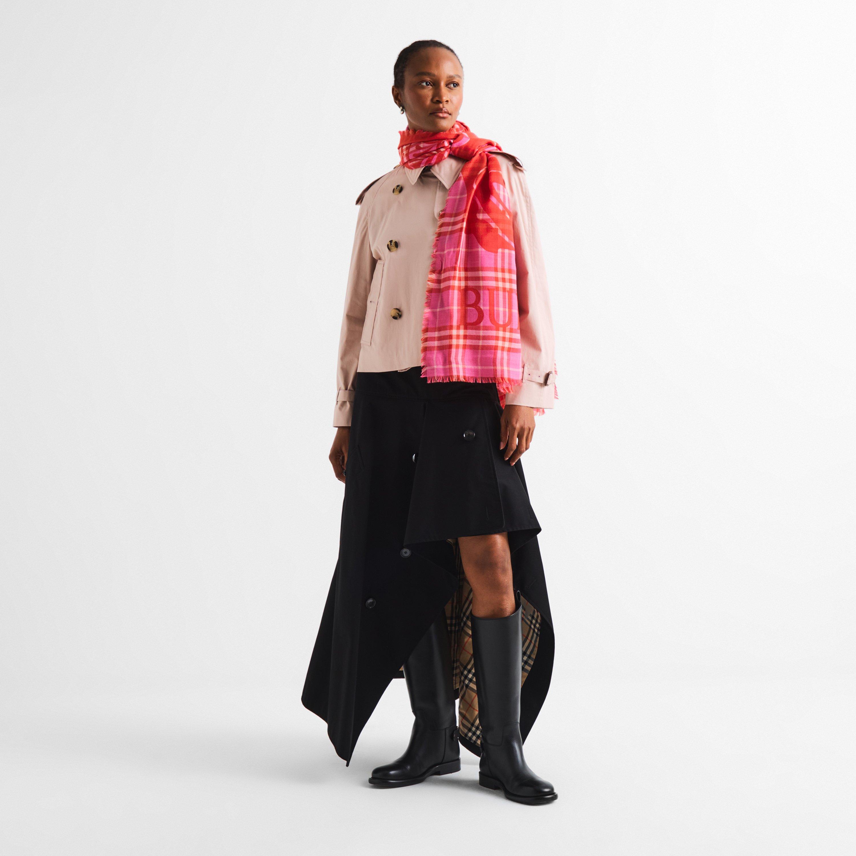 Glaze Pink - Burberry - Burb Gauze Scarf Ld63 - 4