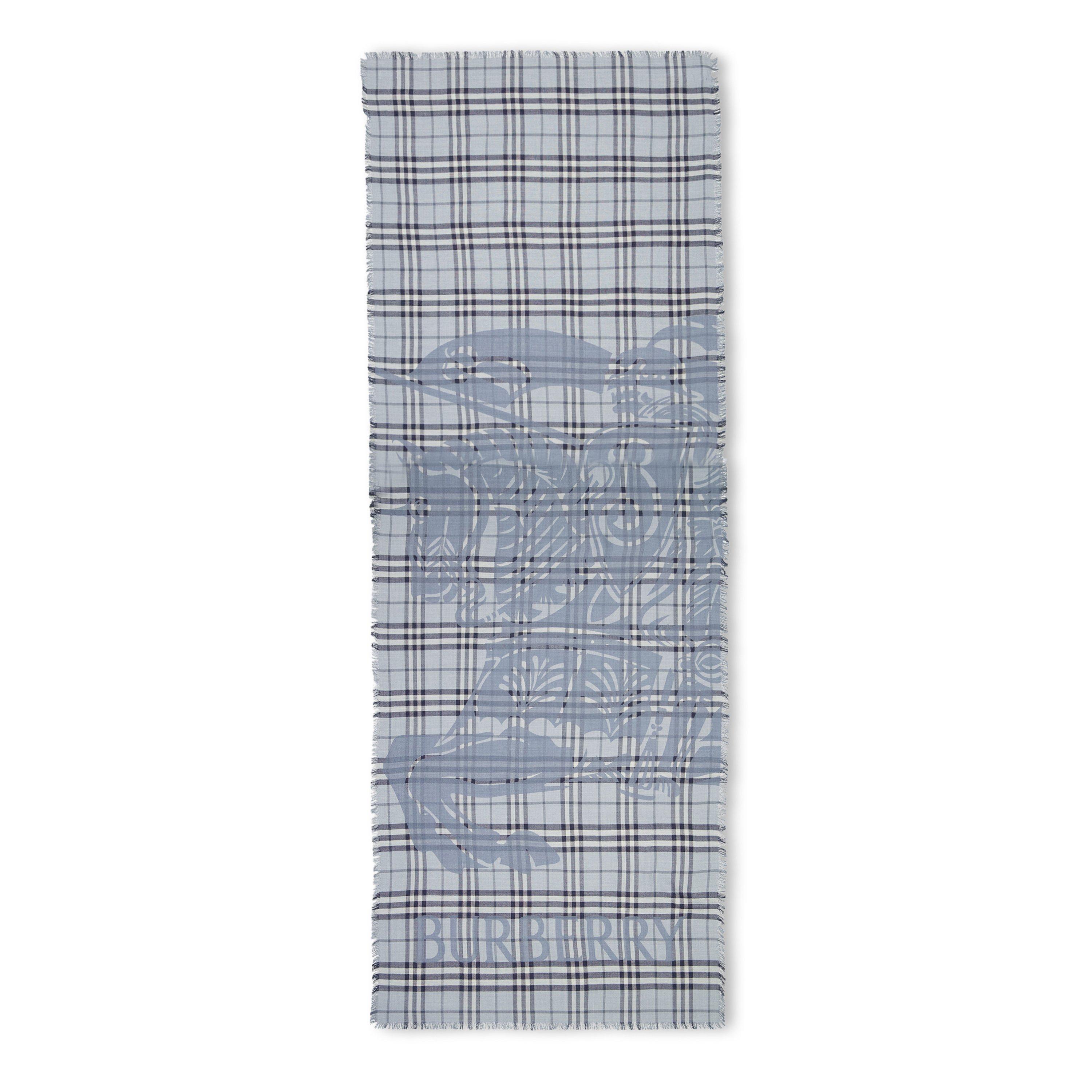 Burberry Burb Gauze Scarf Ld63 - Bank Blue