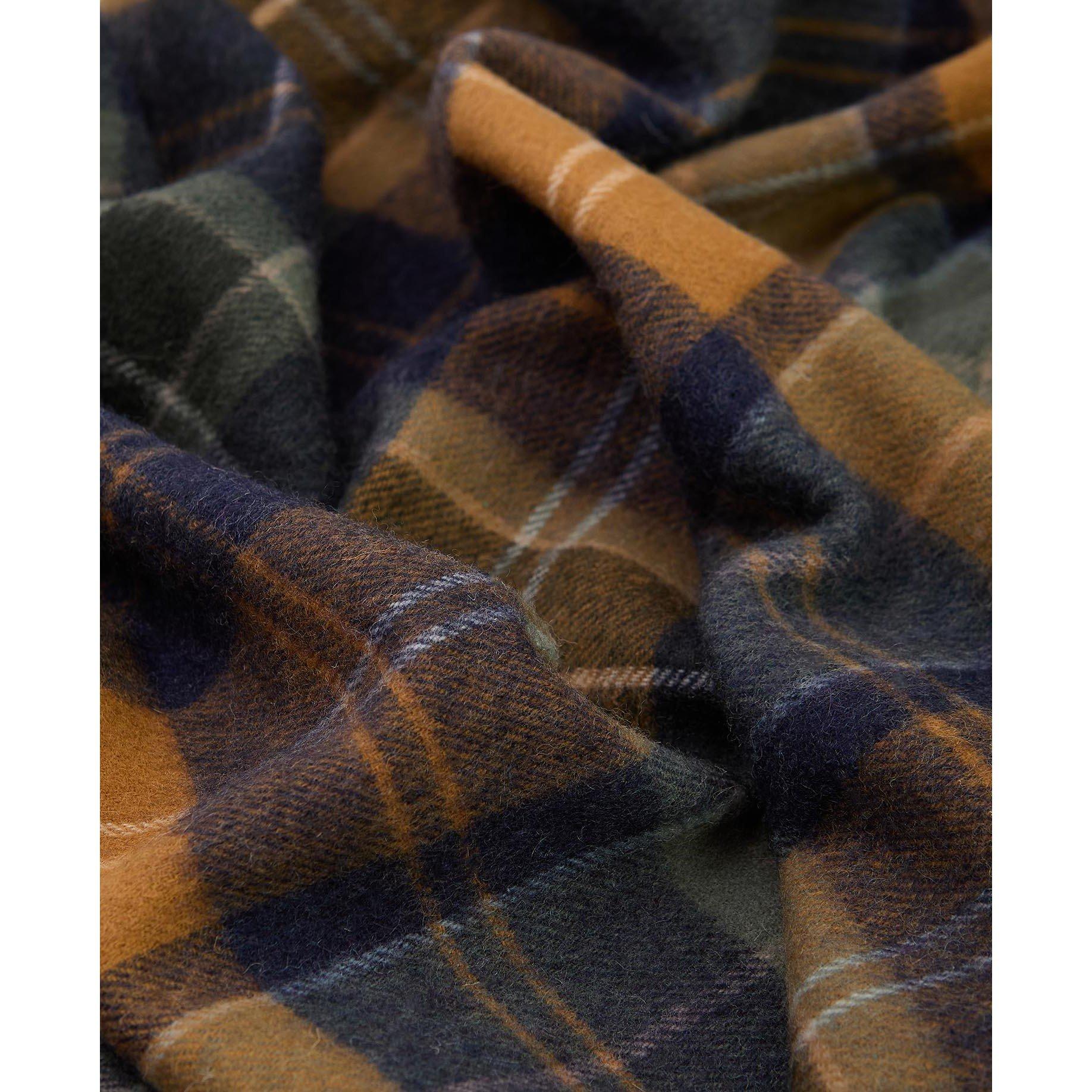 Forest/Brown - Barbour - Brack Patchwork Tartan Wool Scarf - 4