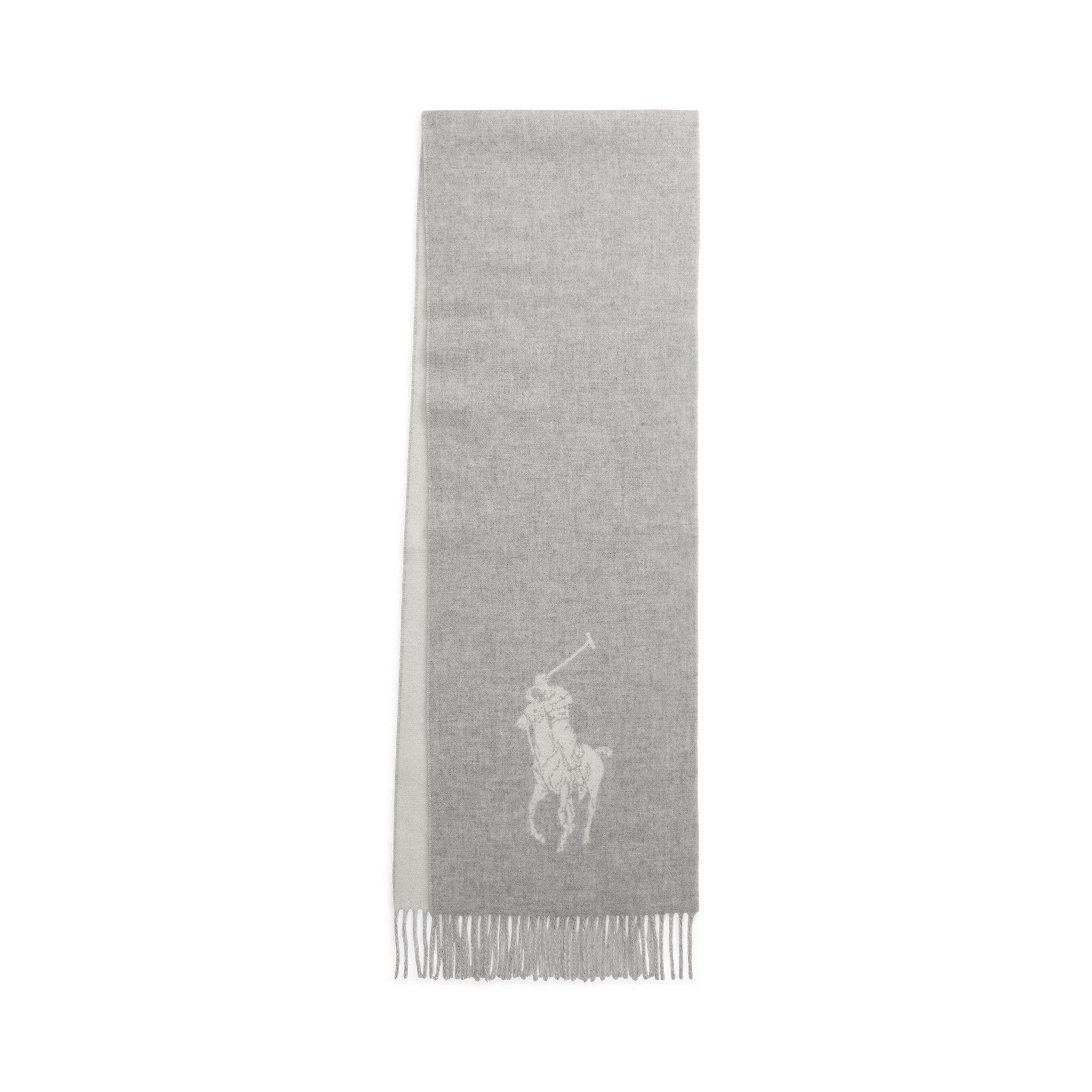 Grey/Cream - Polo Ralph Lauren - Women's Logo Midweight Scarf - 2