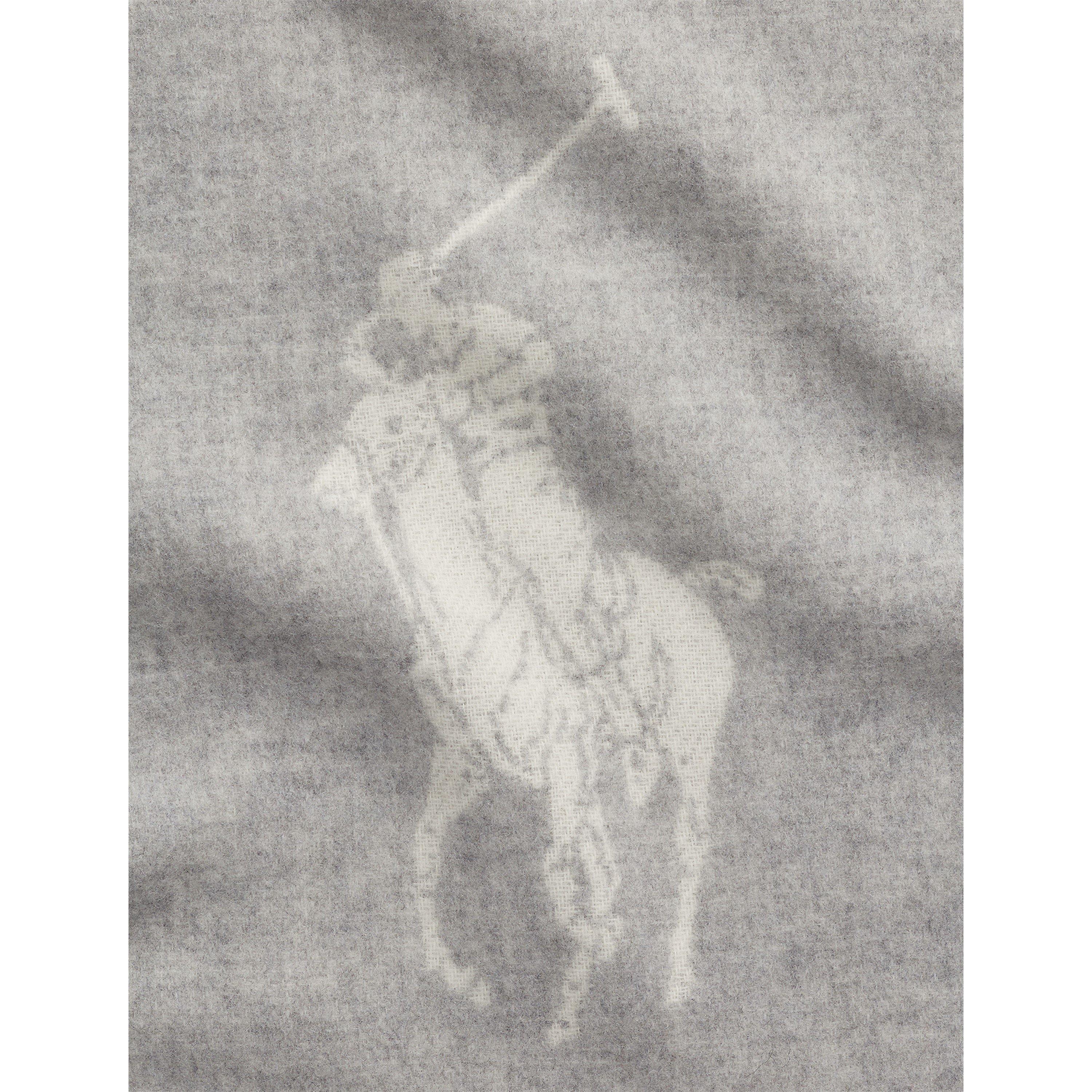 Grey/Cream - Polo Ralph Lauren - Women's Logo Midweight Scarf - 4