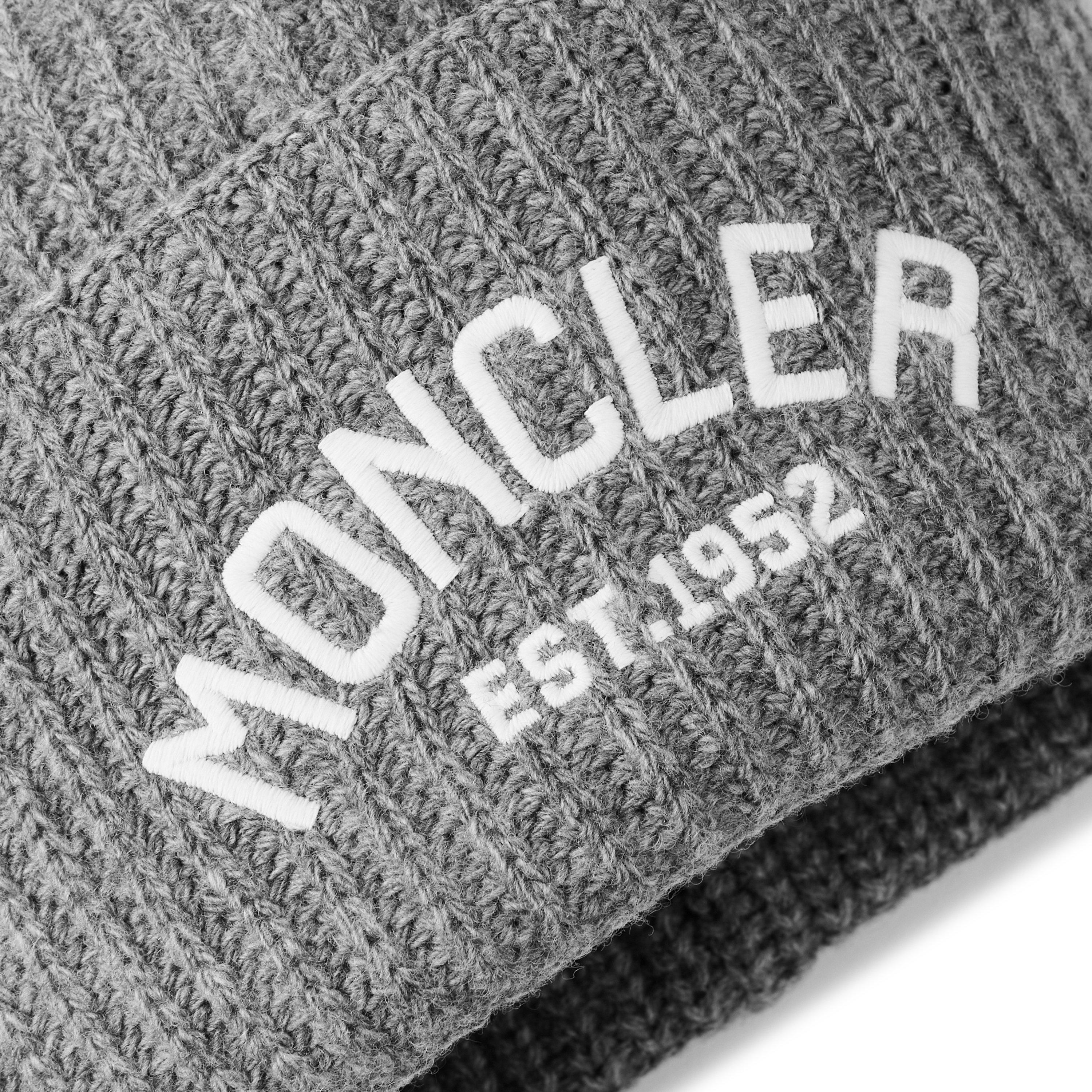 Grey 988 - Moncler - Moncler Logo Beanie Junior - 3