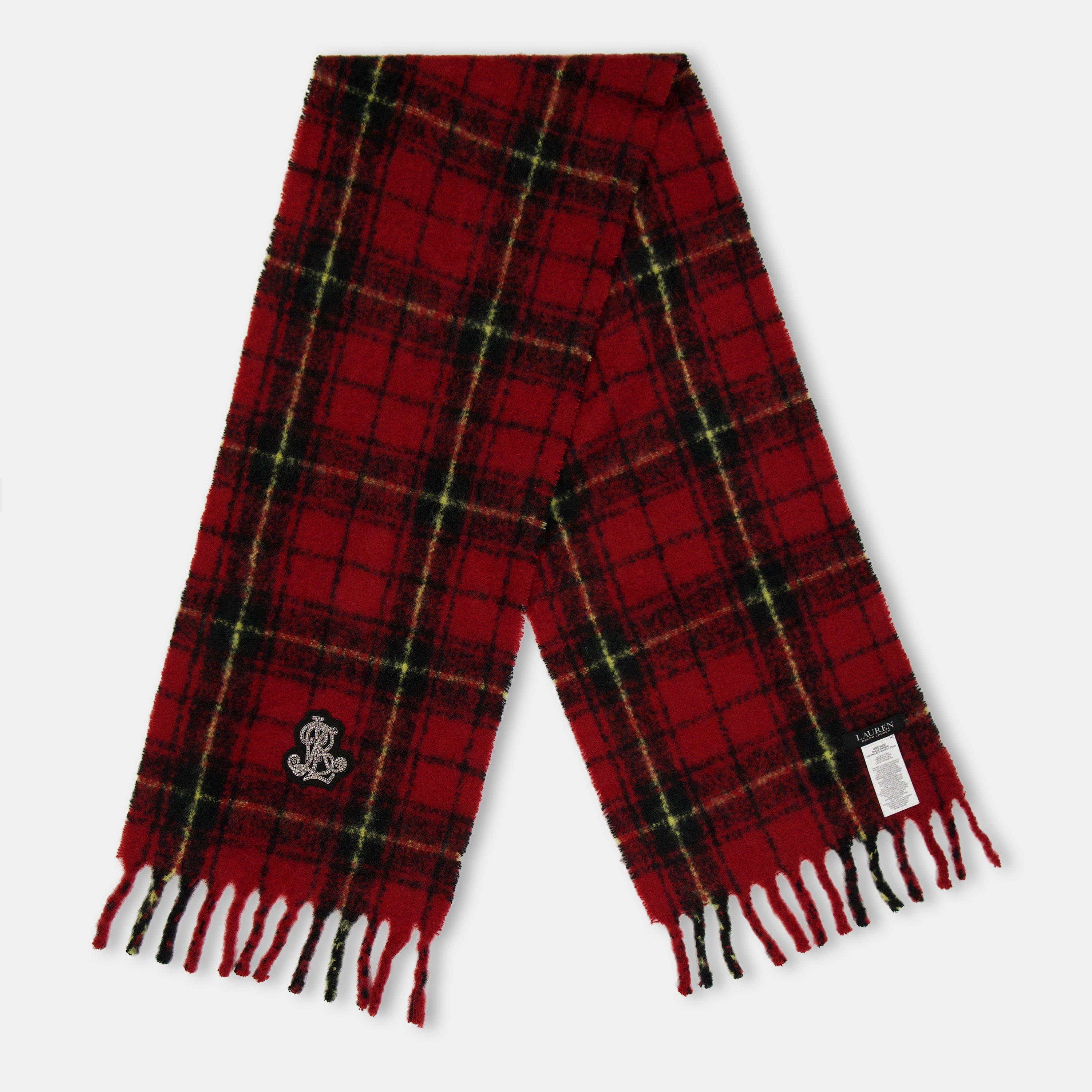 Lauren by Ralph Lauren Women's Real Leather Check Midweight Scarf