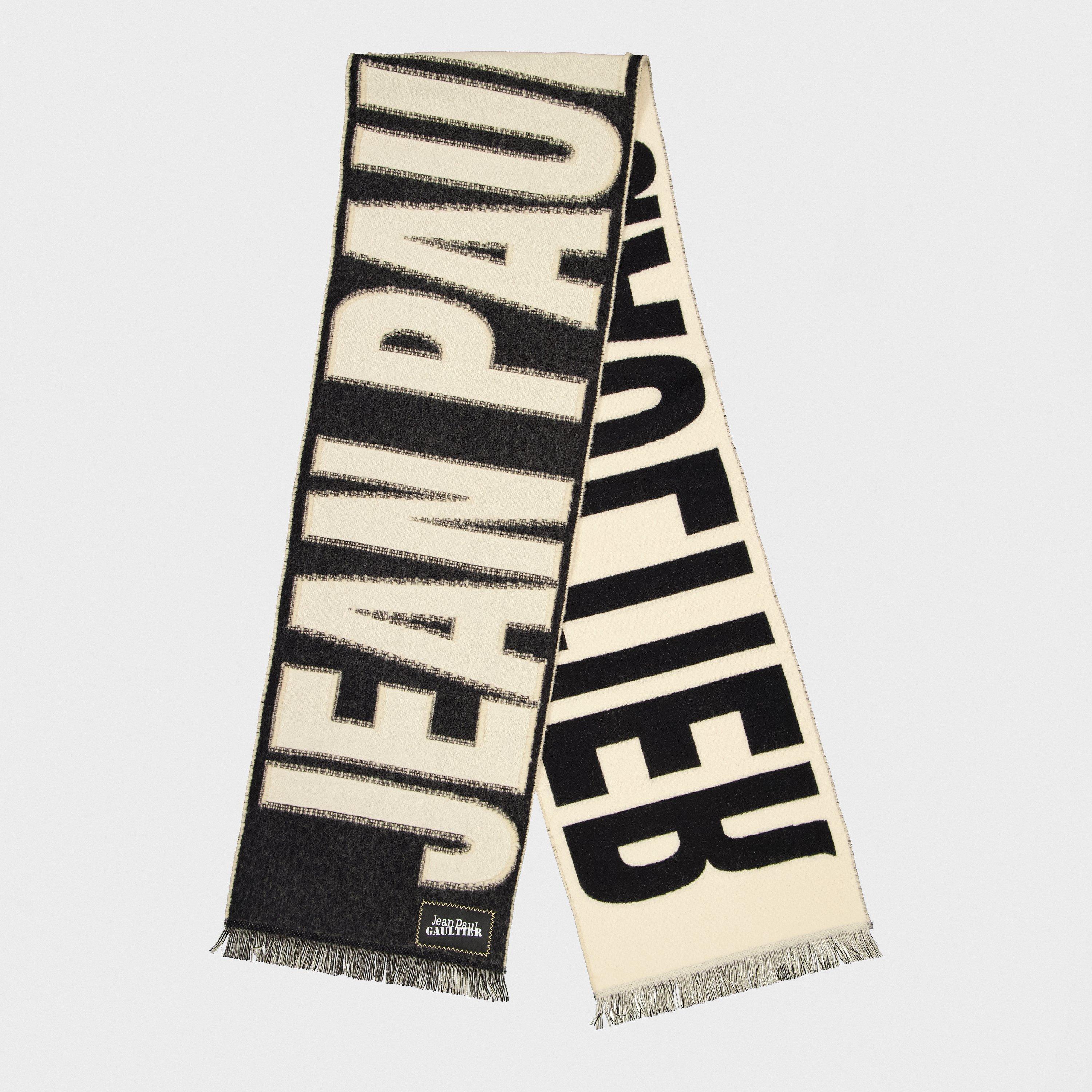 Ecru/Blk - Jean Paul Gaultier - Women's Patterned Midweight Scarf - 1