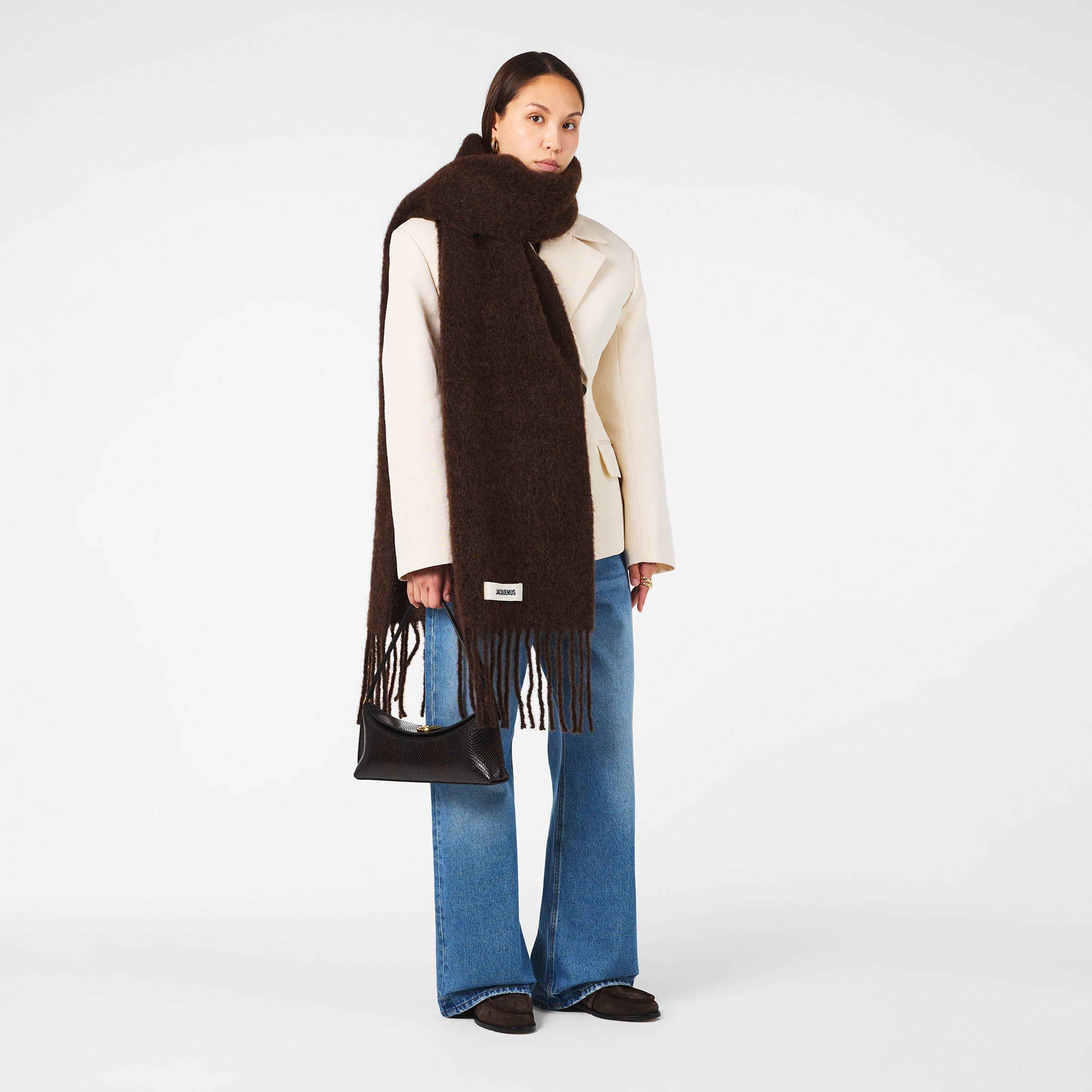 Brown - Jacquemus - Women's Jacquard Midweight Scarf - 4