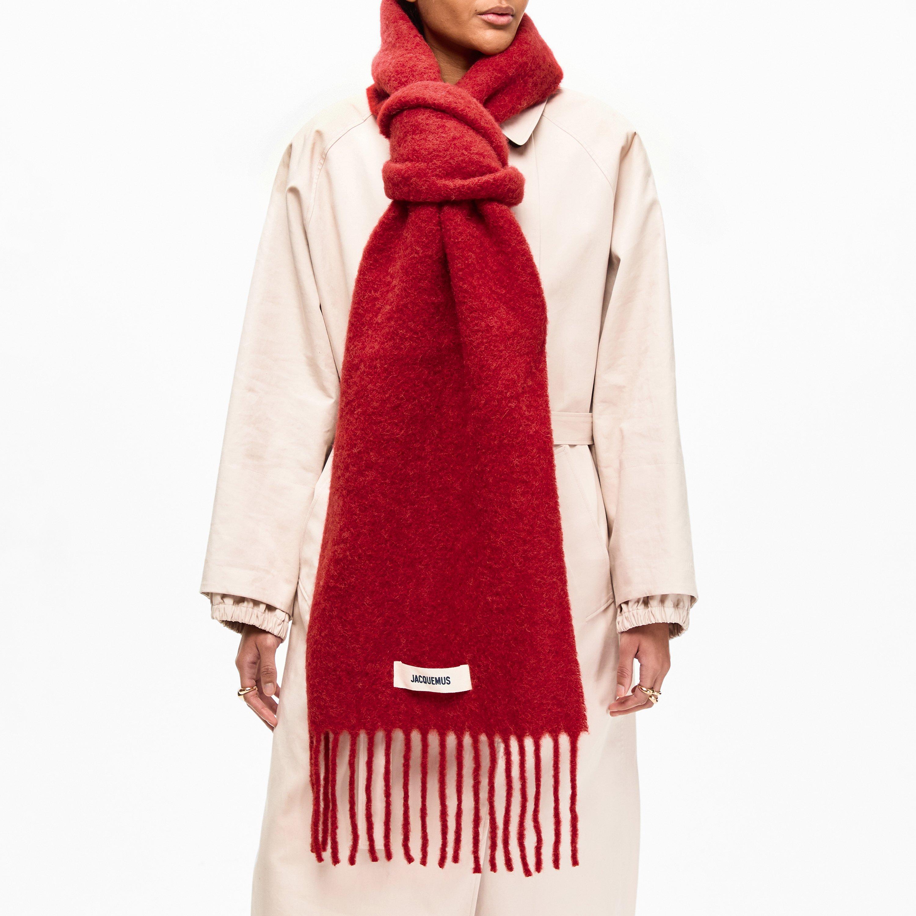 Dark Red - Jacquemus - Women's Jacquard Midweight Scarf - 2