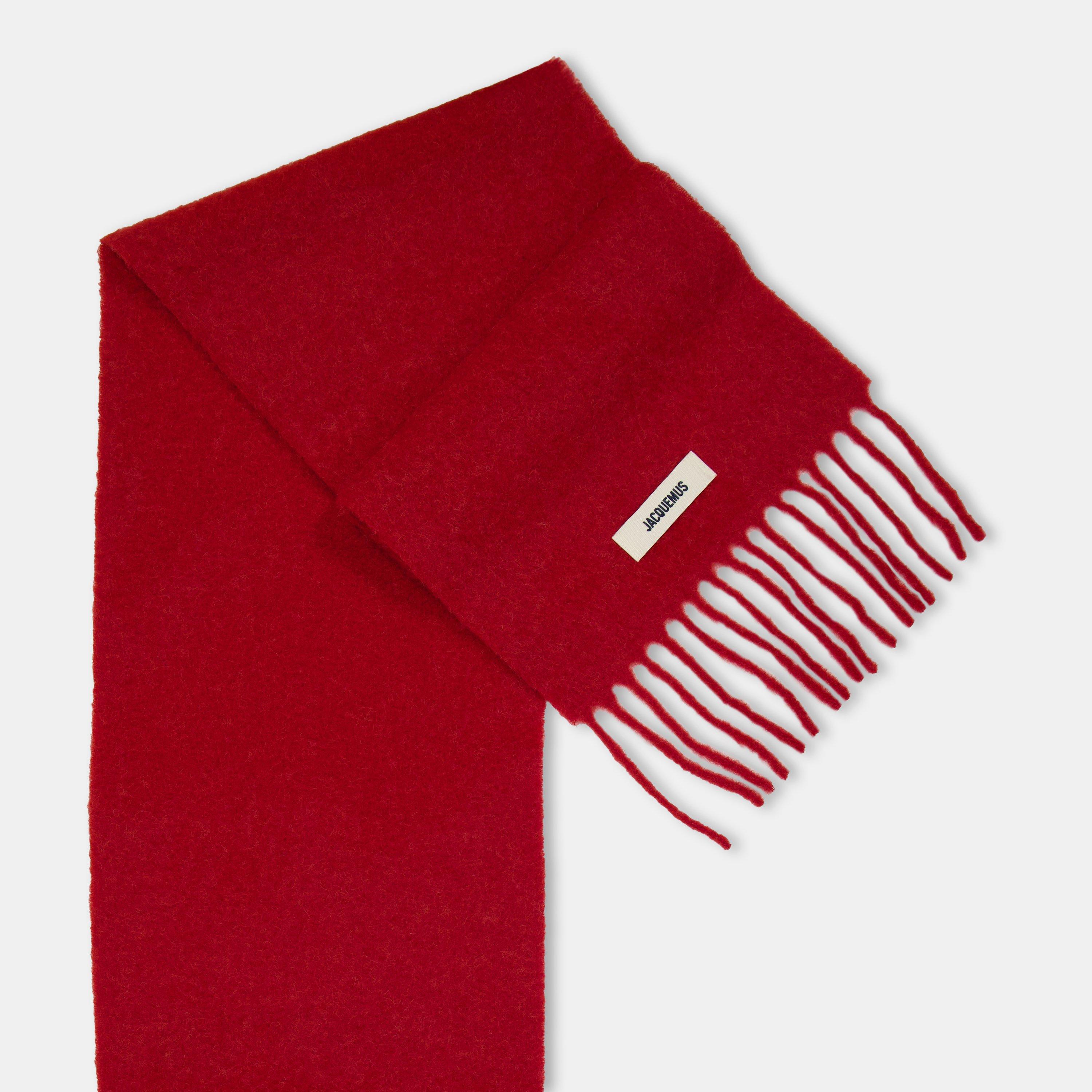 Dark Red - Jacquemus - Women's Jacquard Midweight Scarf - 3