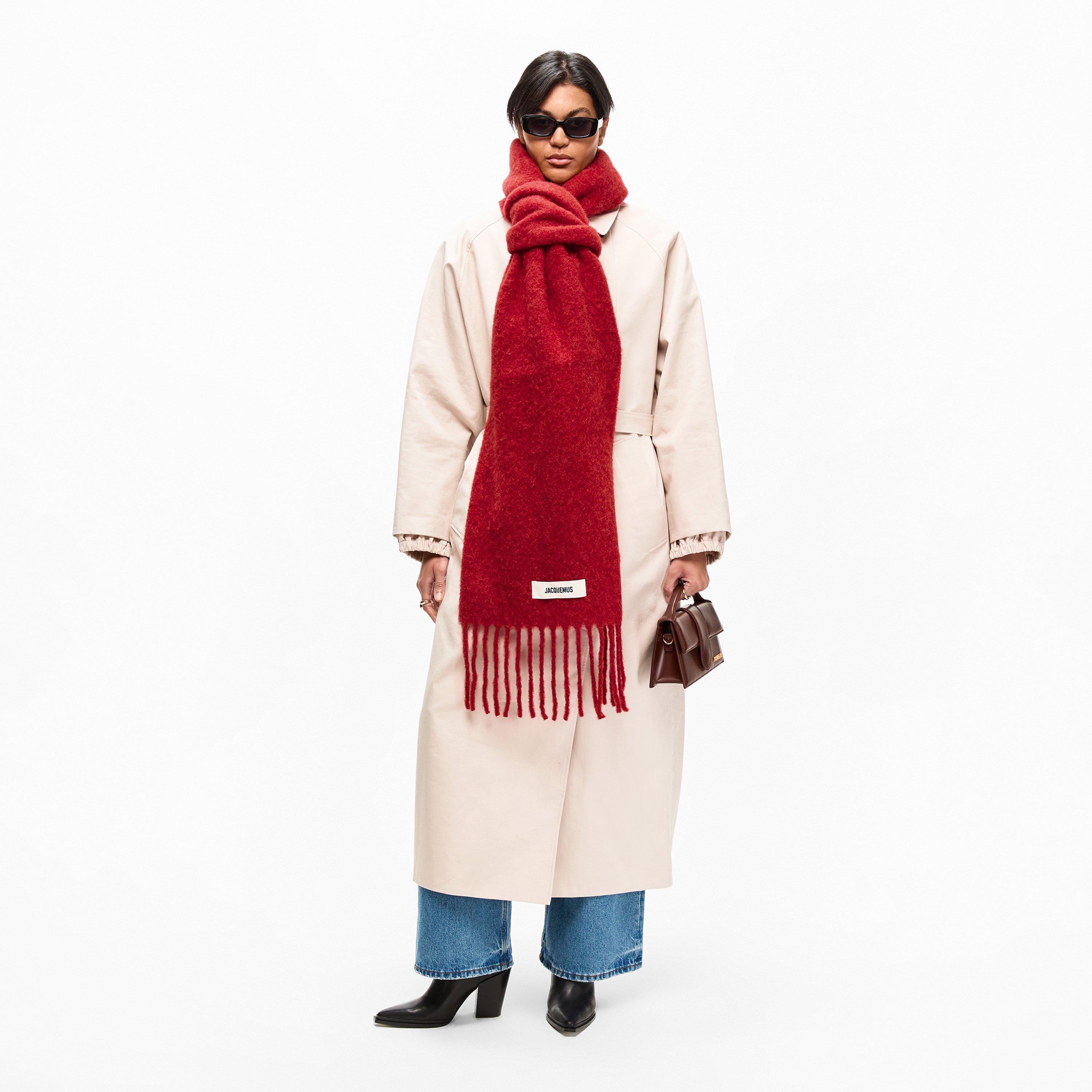 Dark Red - Jacquemus - Women's Jacquard Midweight Scarf - 4