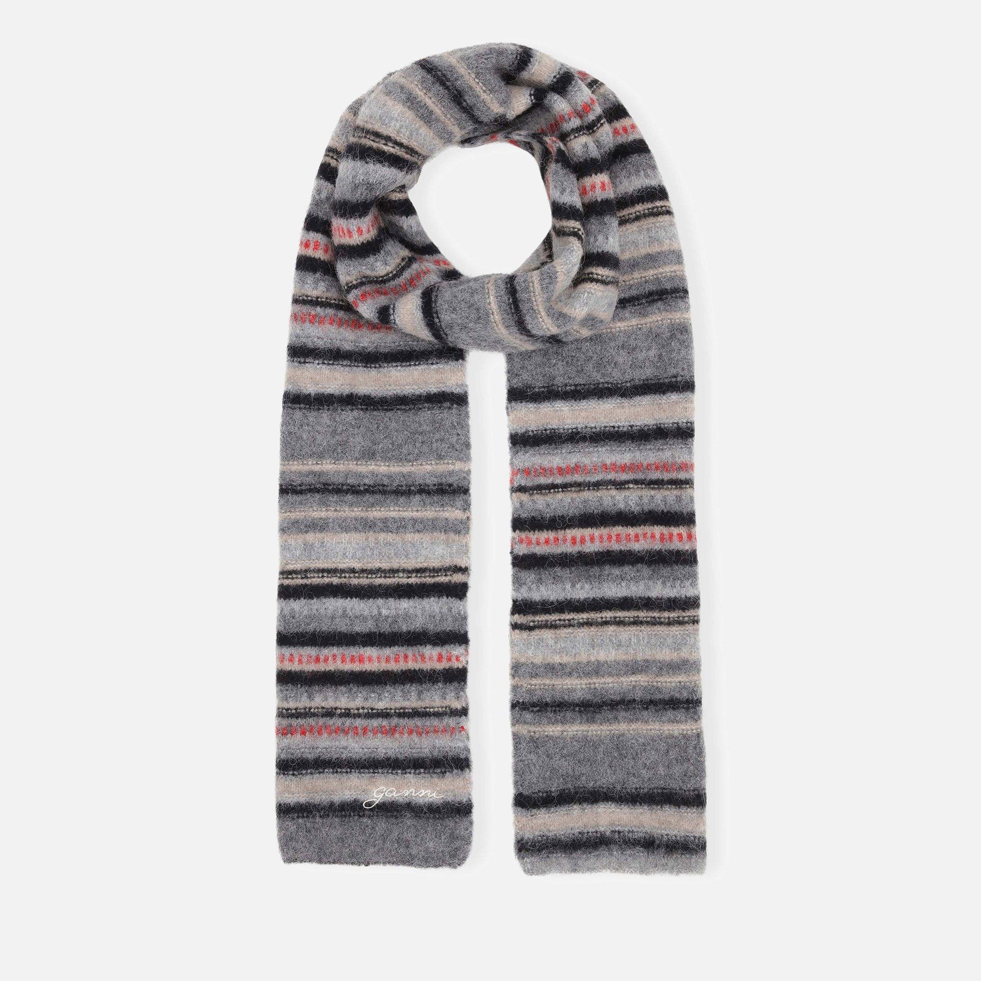 Phantom - Ganni - Women's Stripe Midweight Scarf
