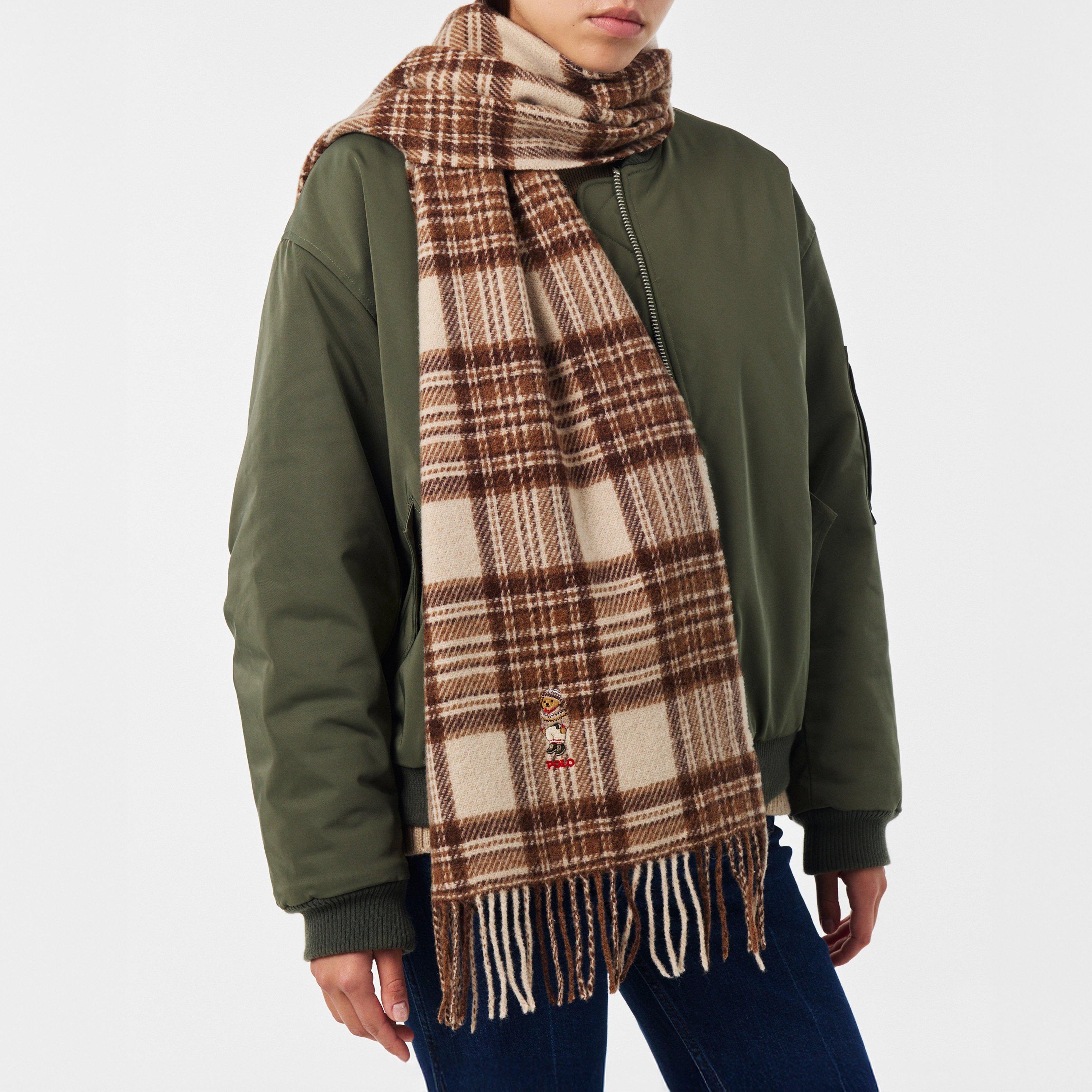 CREAM - Polo Ralph Lauren - Women's Plaid Midweight Scarf - 3