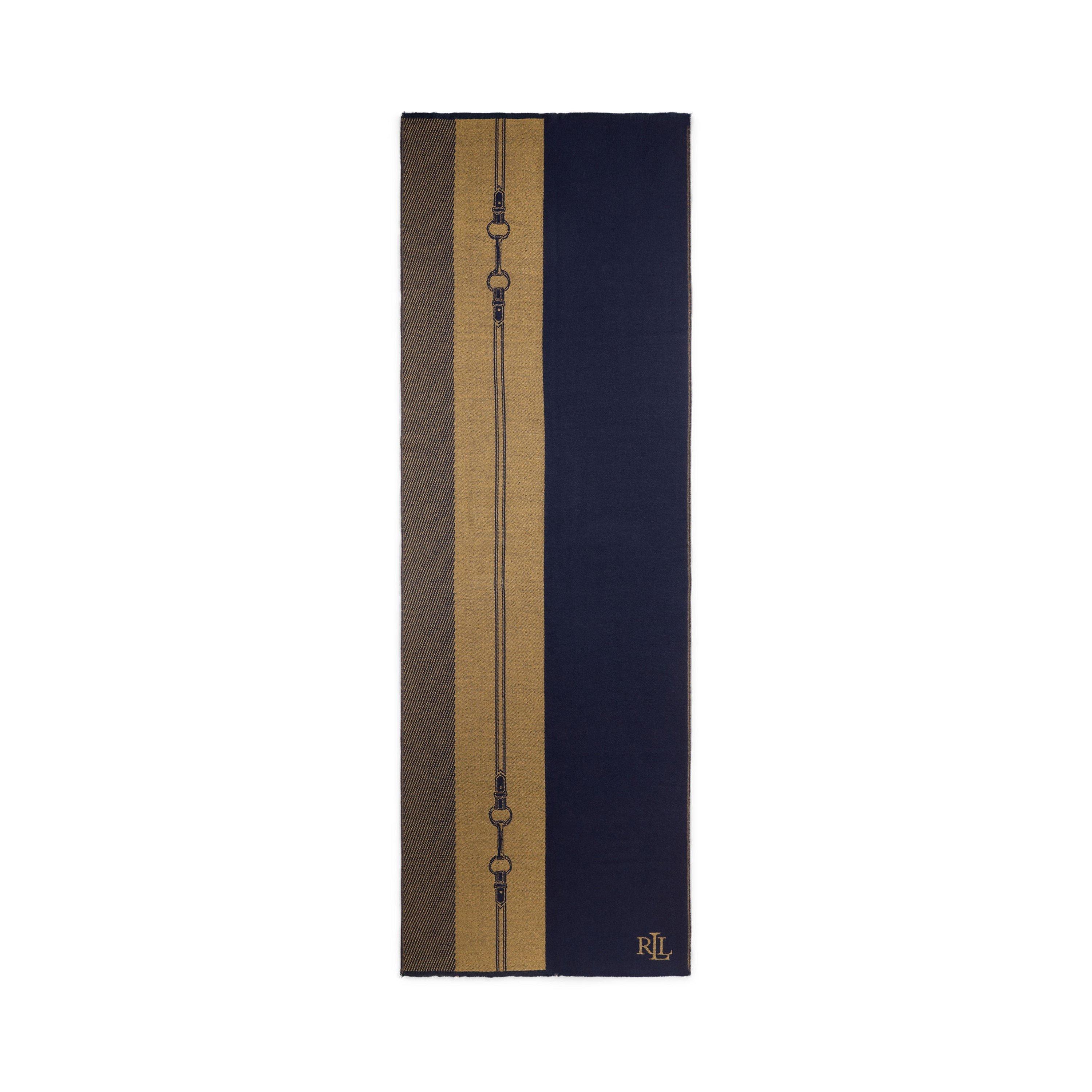 NAVY/CAMEL - Lauren by Ralph Lauren - Women's Jacquard Wrap Scarf - 2