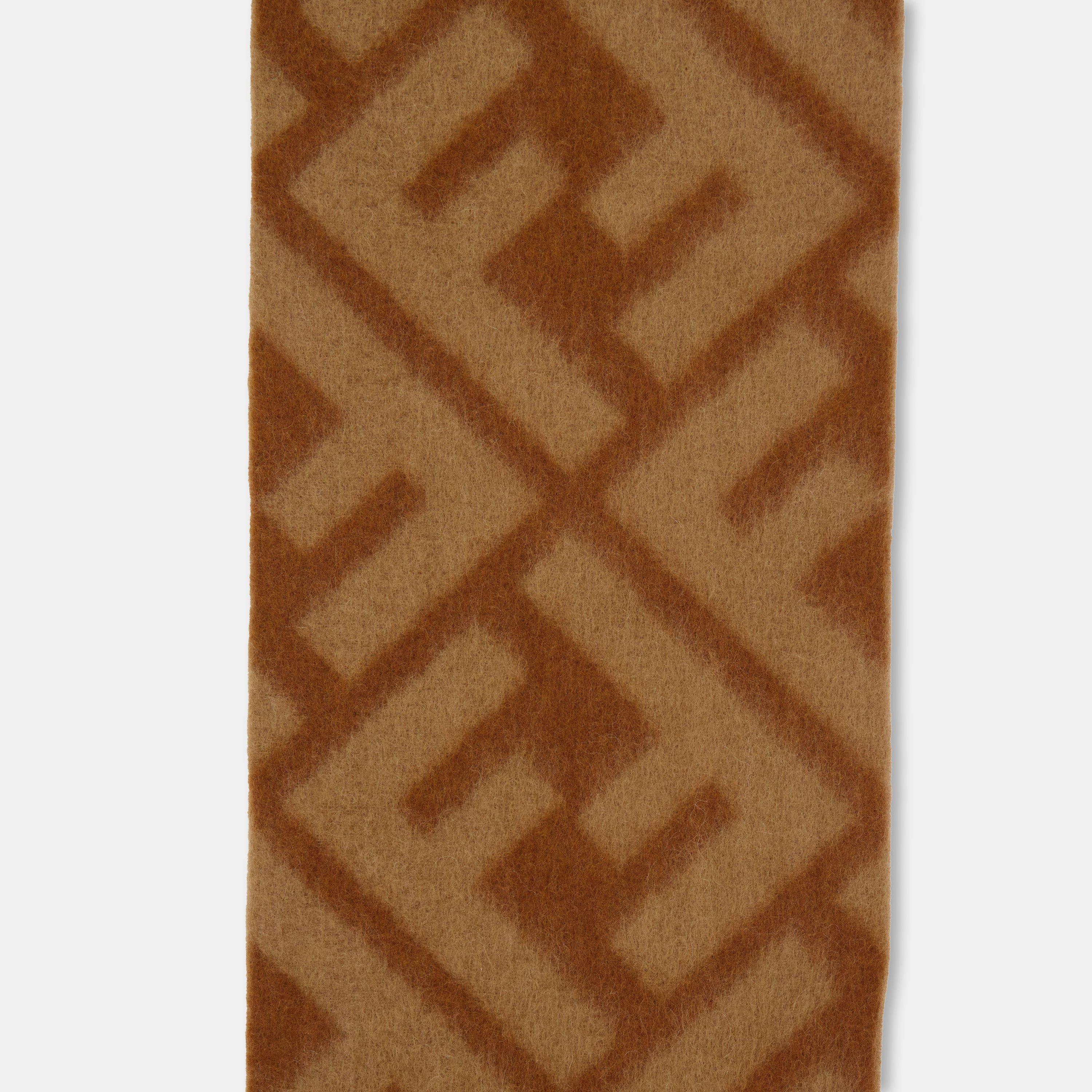 Camello/Brndy - Fendi - Women's Alpaca Midweight Scarf - 2